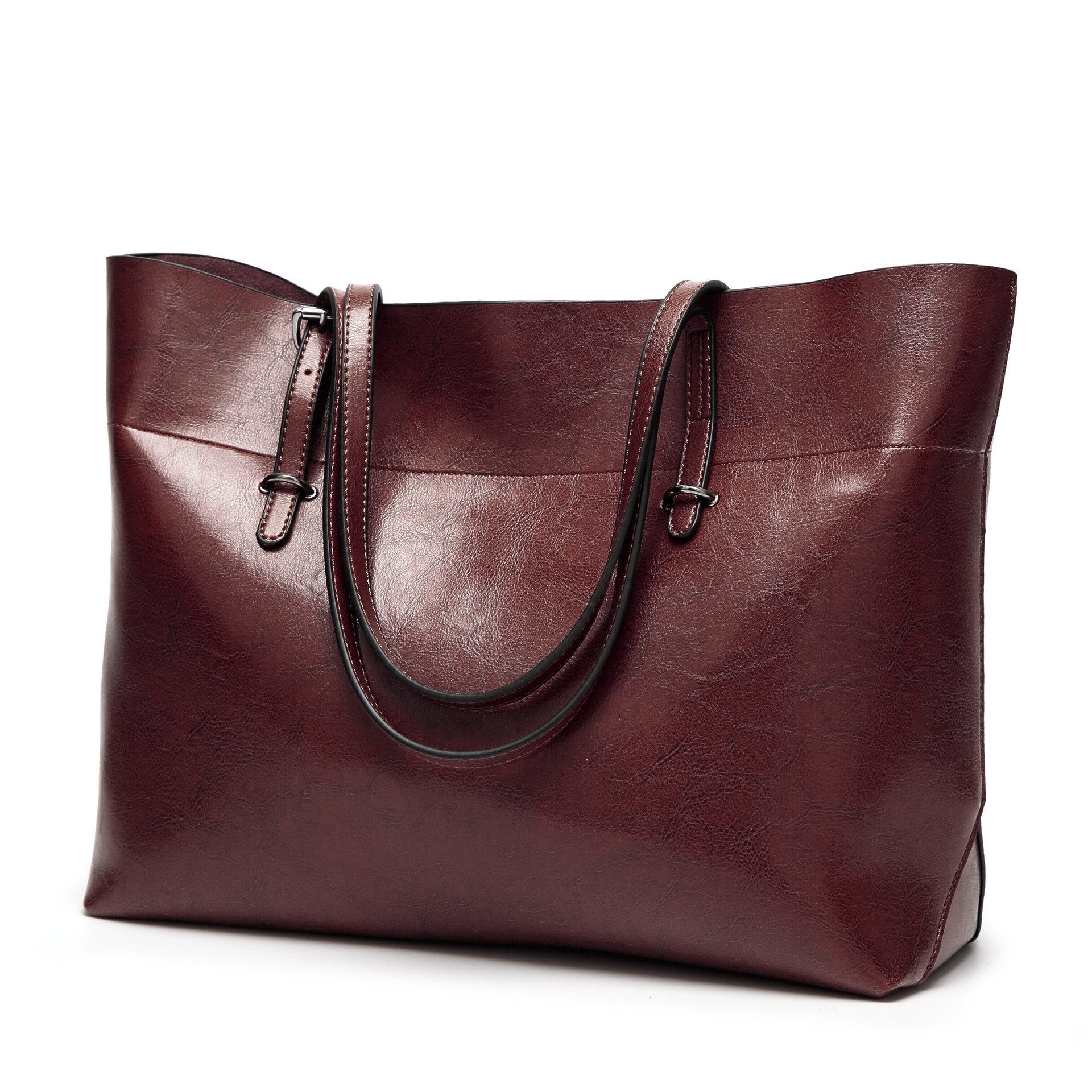 AURIVION Tragetasche Damen Laptoptasche aus PU Leder, große Shopper Tasche (Set, 1-tlg., Business Tote Bag Damen für Arbeit, Reise & Schule), Wasserdichte Schultertasche mit Reißverschluss für Büro