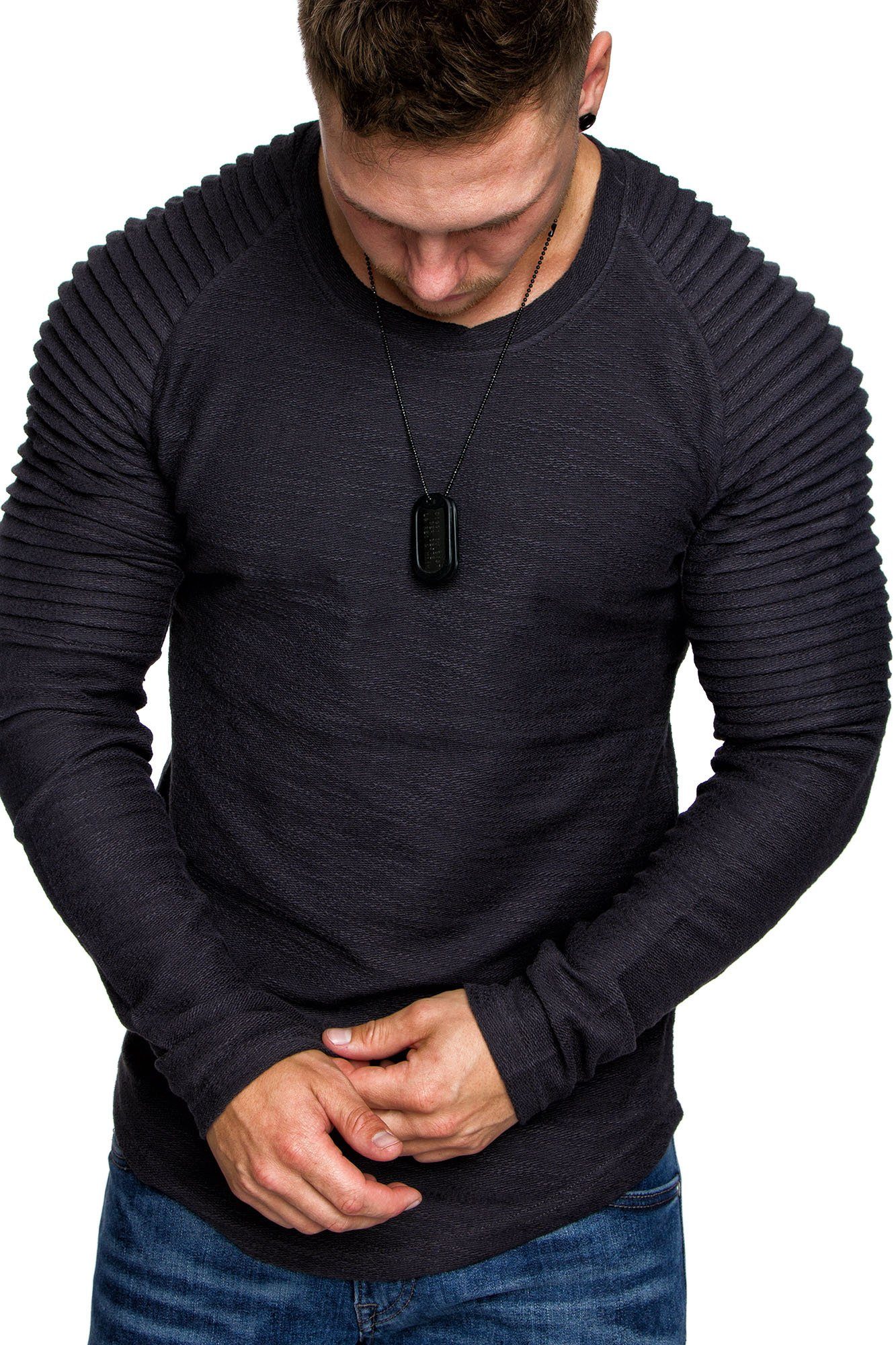 Amaci&Sons Sweatshirt Gresham Sweatshirt Herren Basic Kontrast Sweatjacke Pullover Hoodie Kapuzenpullover