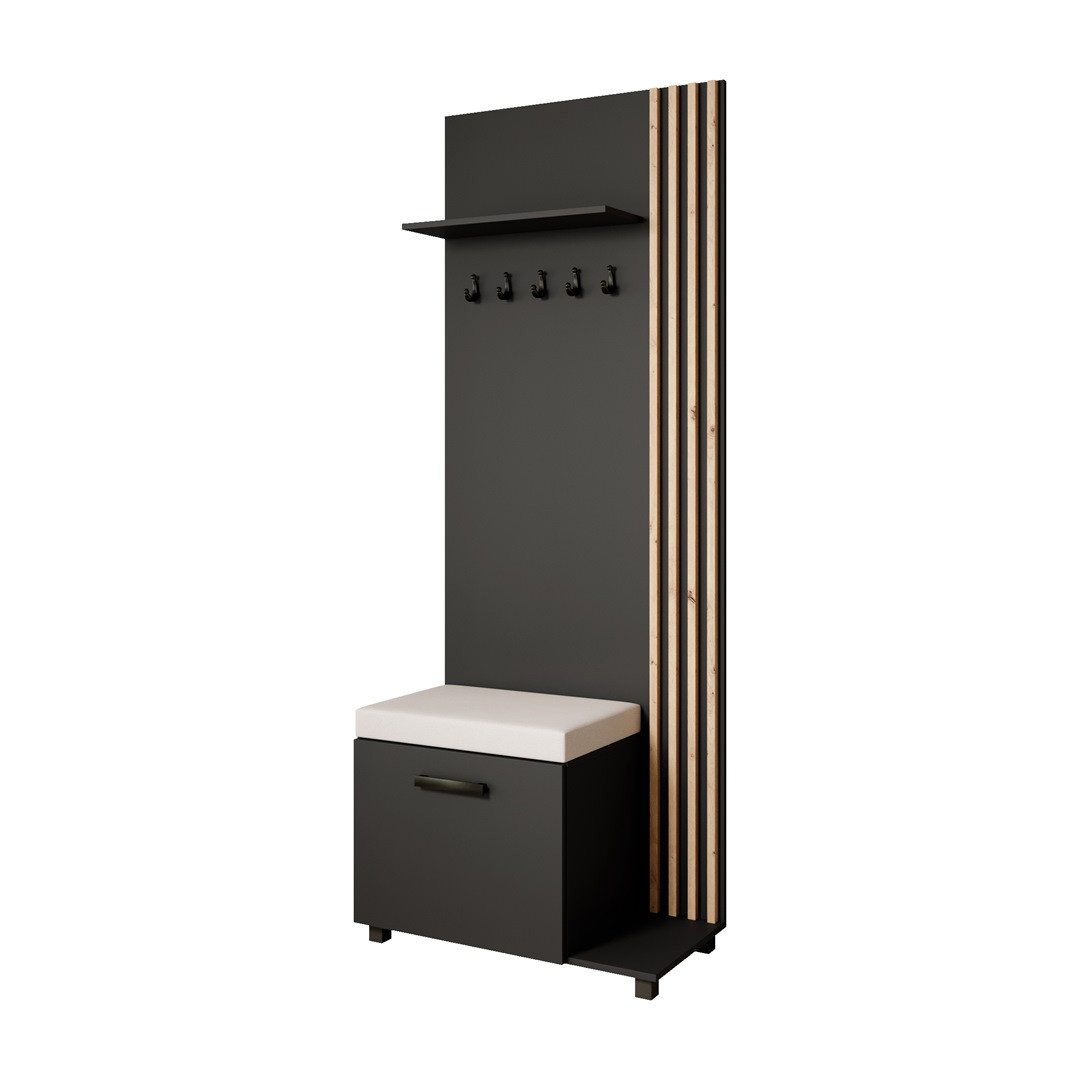 Beautysofa Garderobenschrank Garderobenschrank mit Aufhängern LIVIA (Mit el günstig online kaufen