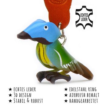 Monkimau Schlüsselanhänger Eisvogel Schlüsselanhänger Leder Tier Figur (Packung)