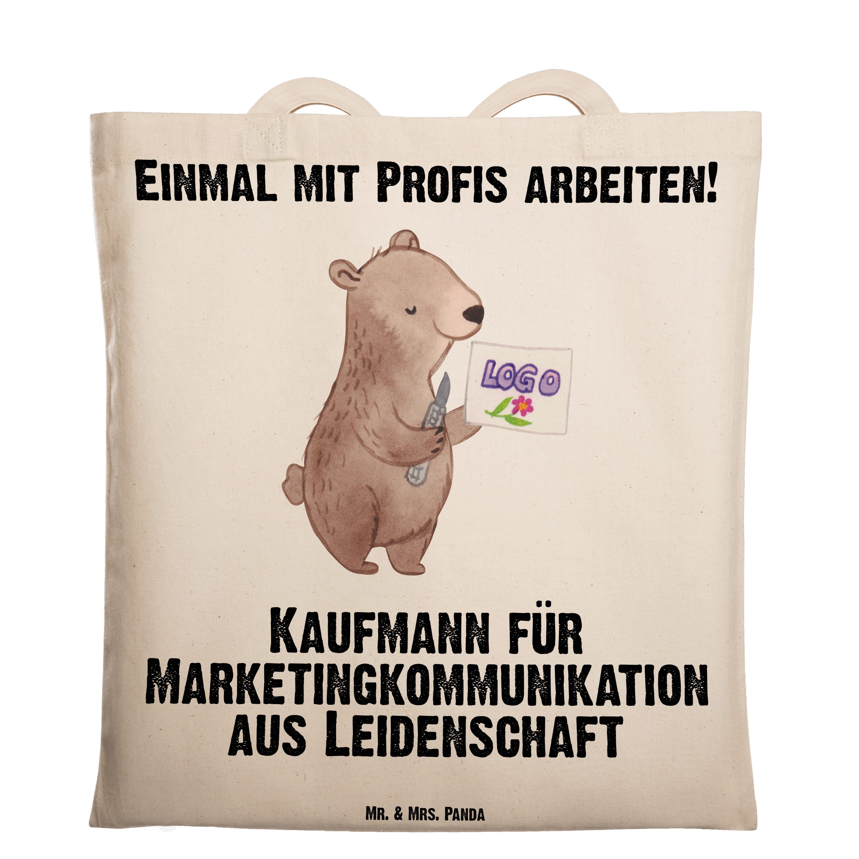 Transparent Kaufmann aus (1-tlg) & Panda Mrs. Leidenschaft Mr. - Marketingkommunikation - für Tragetasche