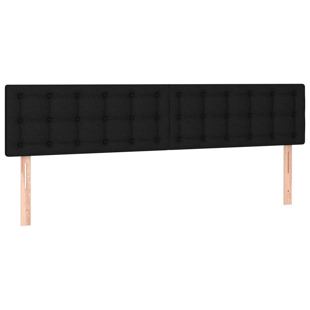 vidaXL Bett Kopfteile Schwarz 200x5x78/88 cm Stoff (1-tlg)