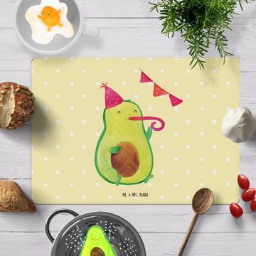 Platzset, Avocado Geburtstag - Gelb Pastell - Geschenk, Platzset, Feier, Frucht, Mr. & Mrs. Panda, (1-St), Lebensmittelecht, BPA-frei