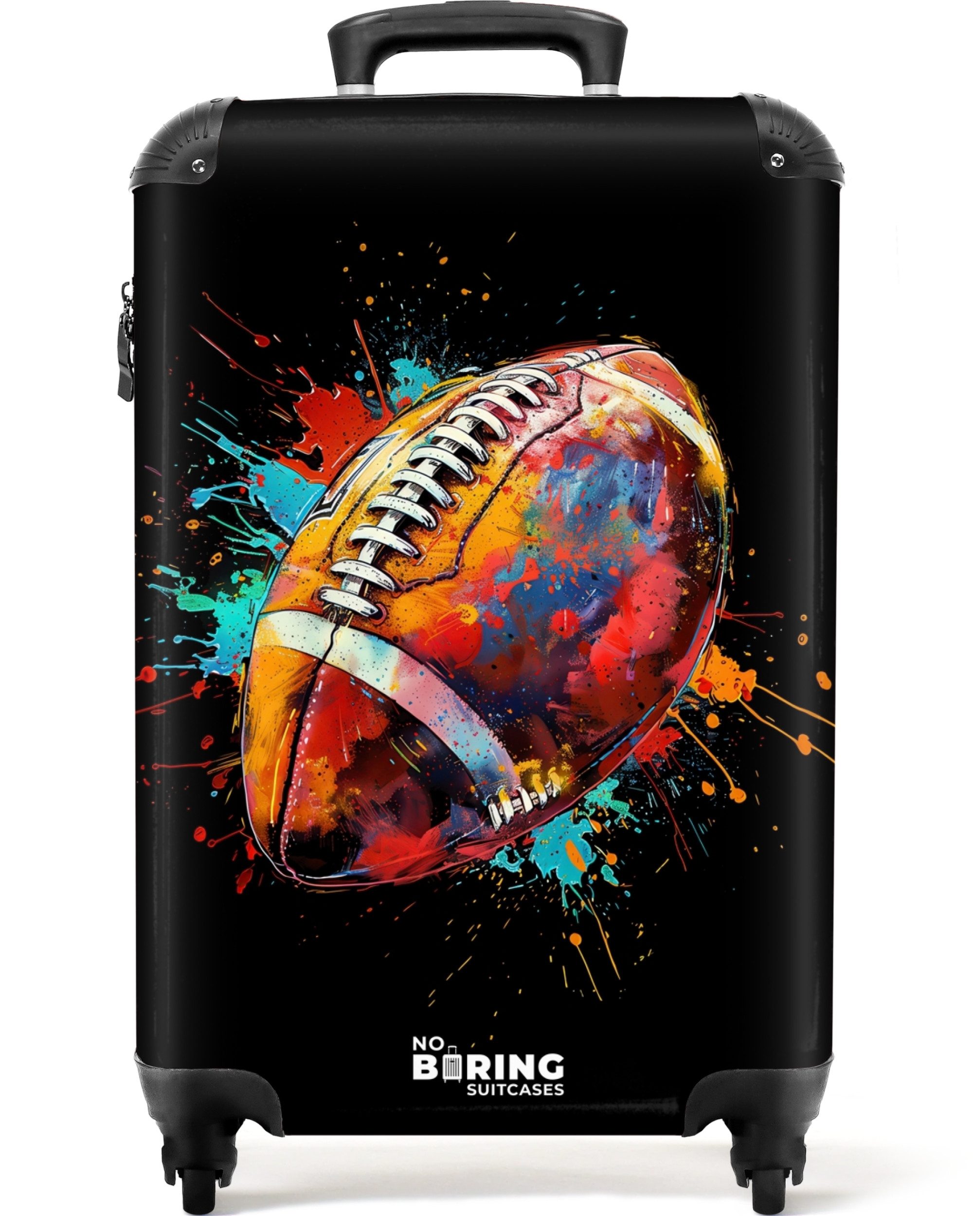 NoBoringSuitcases.com© Hartschalen-Trolley Rugbyball mit buntem Graffiti günstig online kaufen