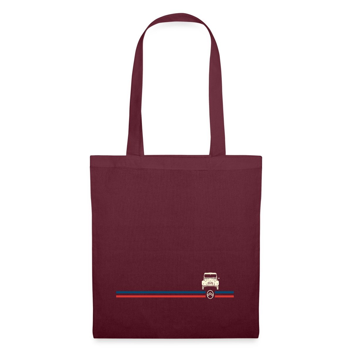 Spreadshirt Henkeltasche Citroën 2CV Ente Streifen Logo Stoffbeutel (1-tlg)