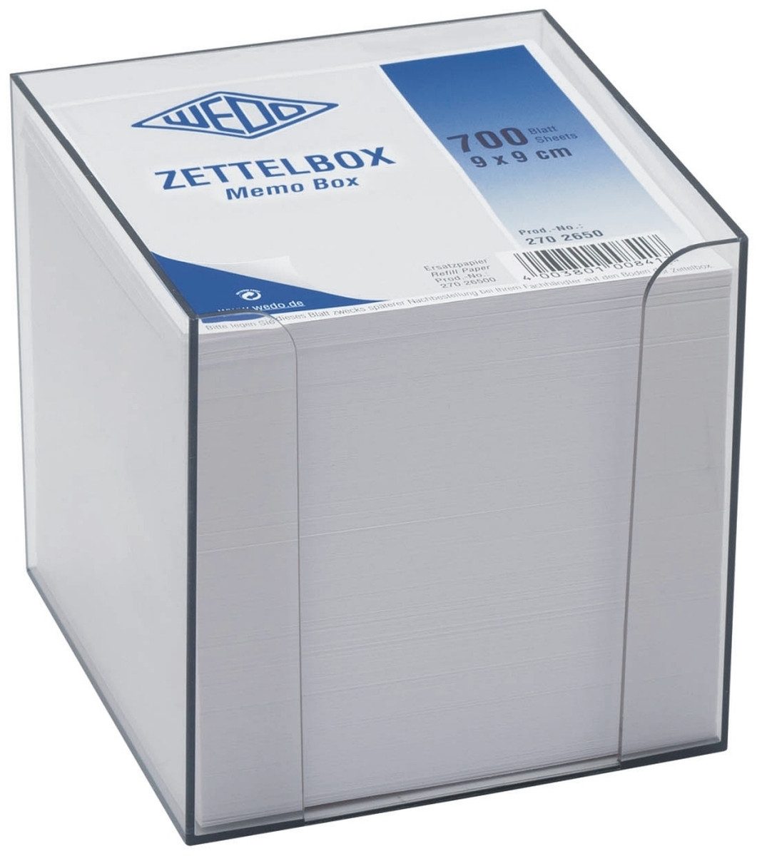 Notizzettel Zettelbox 9,5x9,5cm rauchglas