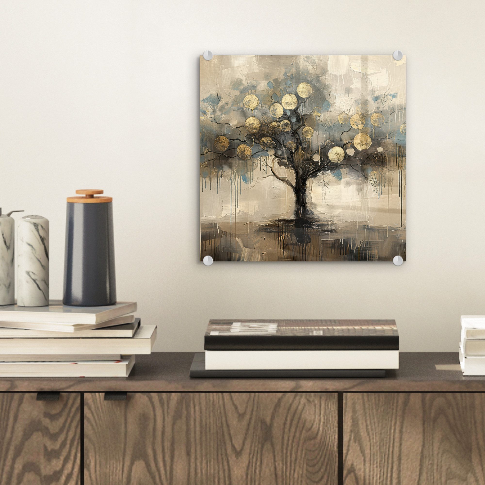 MuchoWow Acrylglasbild Beige - Abstrakt - günstig online kaufen