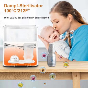 Gontence Dampfsterilisator 4 in 1 Flaschenwärmer, Babyflaschen-Sterilisator, Babykostwärmer, 1-tlg., Warmhalten, mit LCD-Display