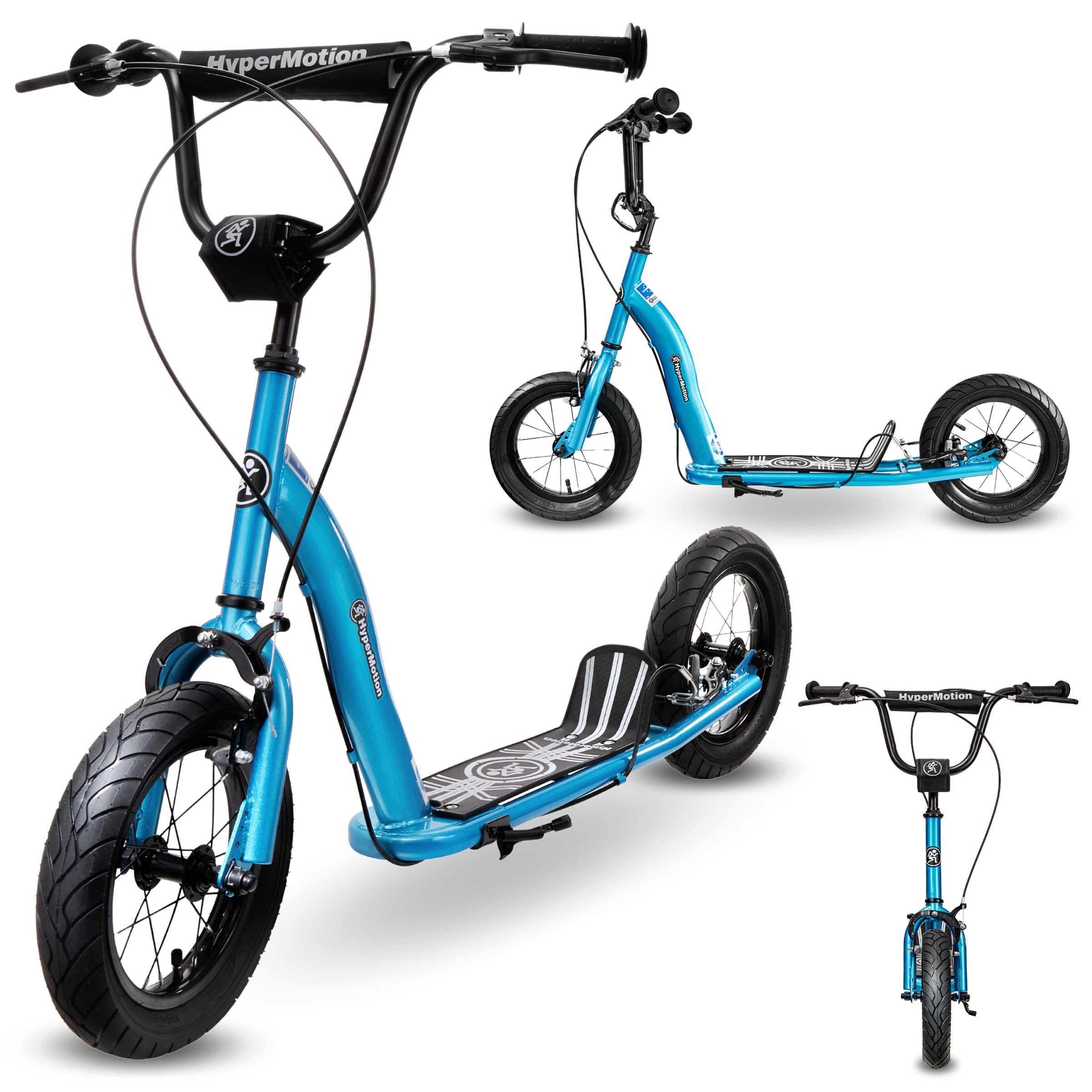HyperMotion Scooter HyperMotion Kinderroller 12 Zoll Luftreifen höhenverstellbar blau, 15KM