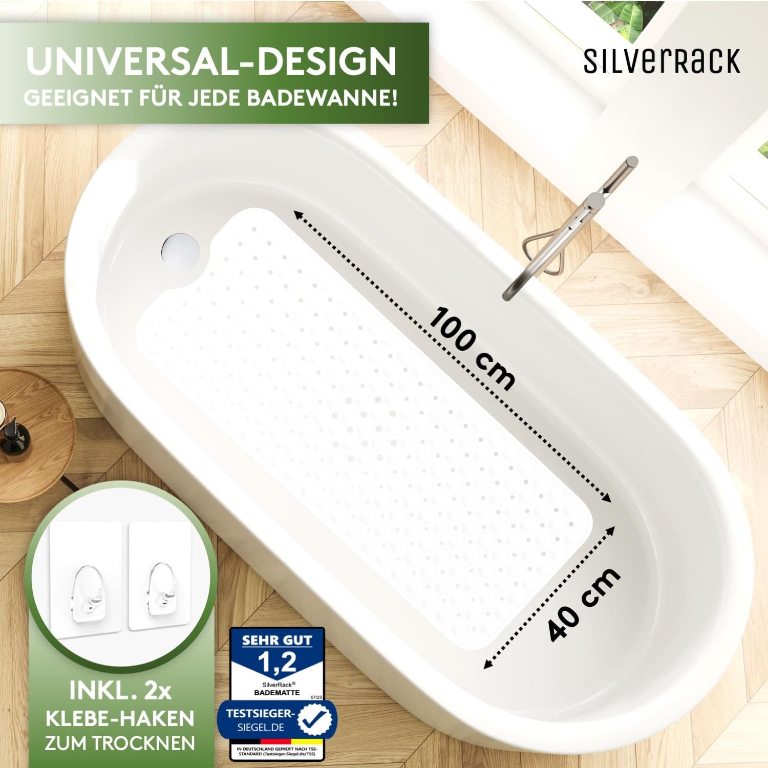 SilverRack Duschmatte Badewannenmatte 100x40 cm - Antirutschmatte Badewanne günstig online kaufen
