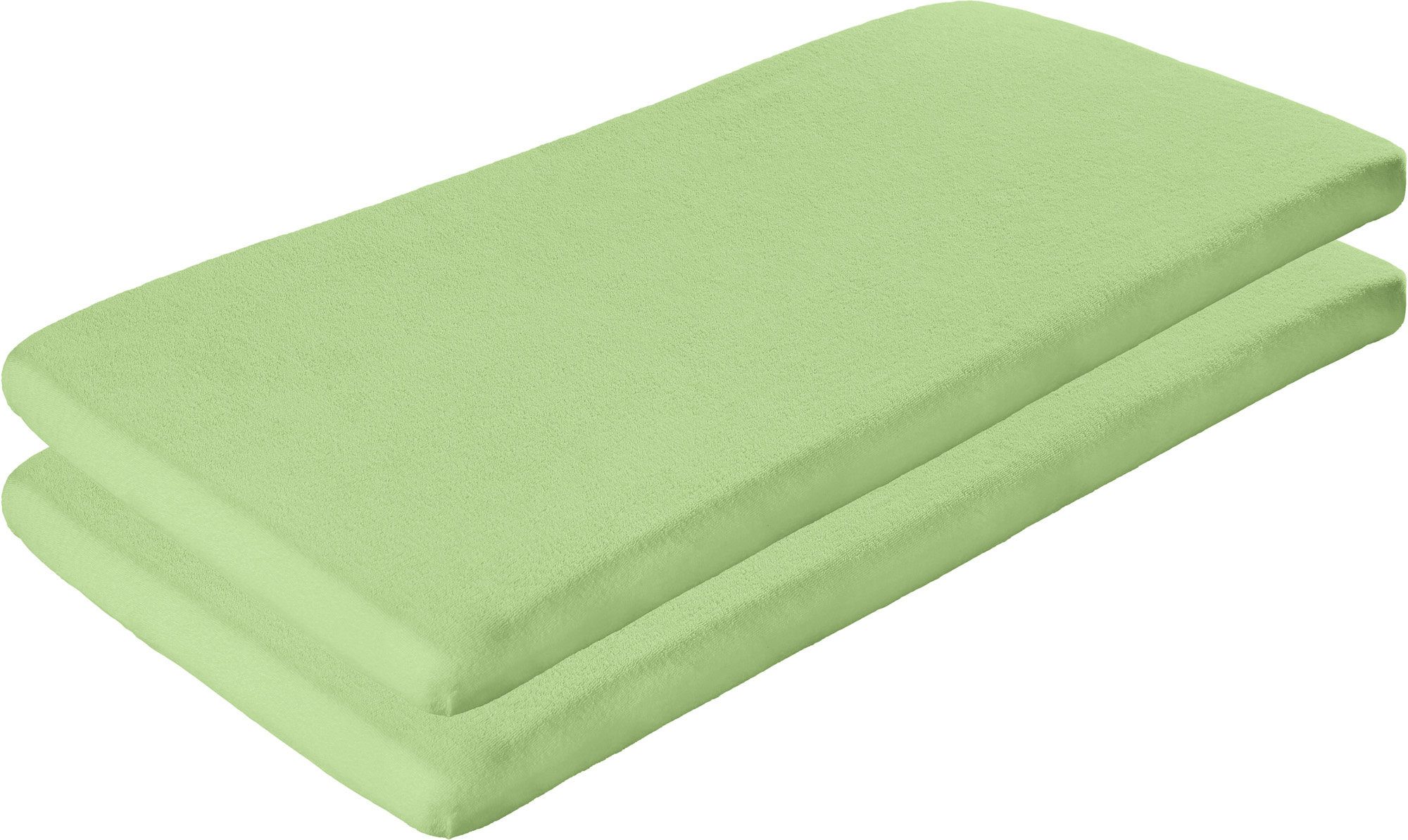 Erwin Müller Spannbettlaken Kinder-Spannbettlaken "Erding" 2er-Pack, Frottee, Gummizug: Rundumgummi, (1 Stück), Frottee-Stretch