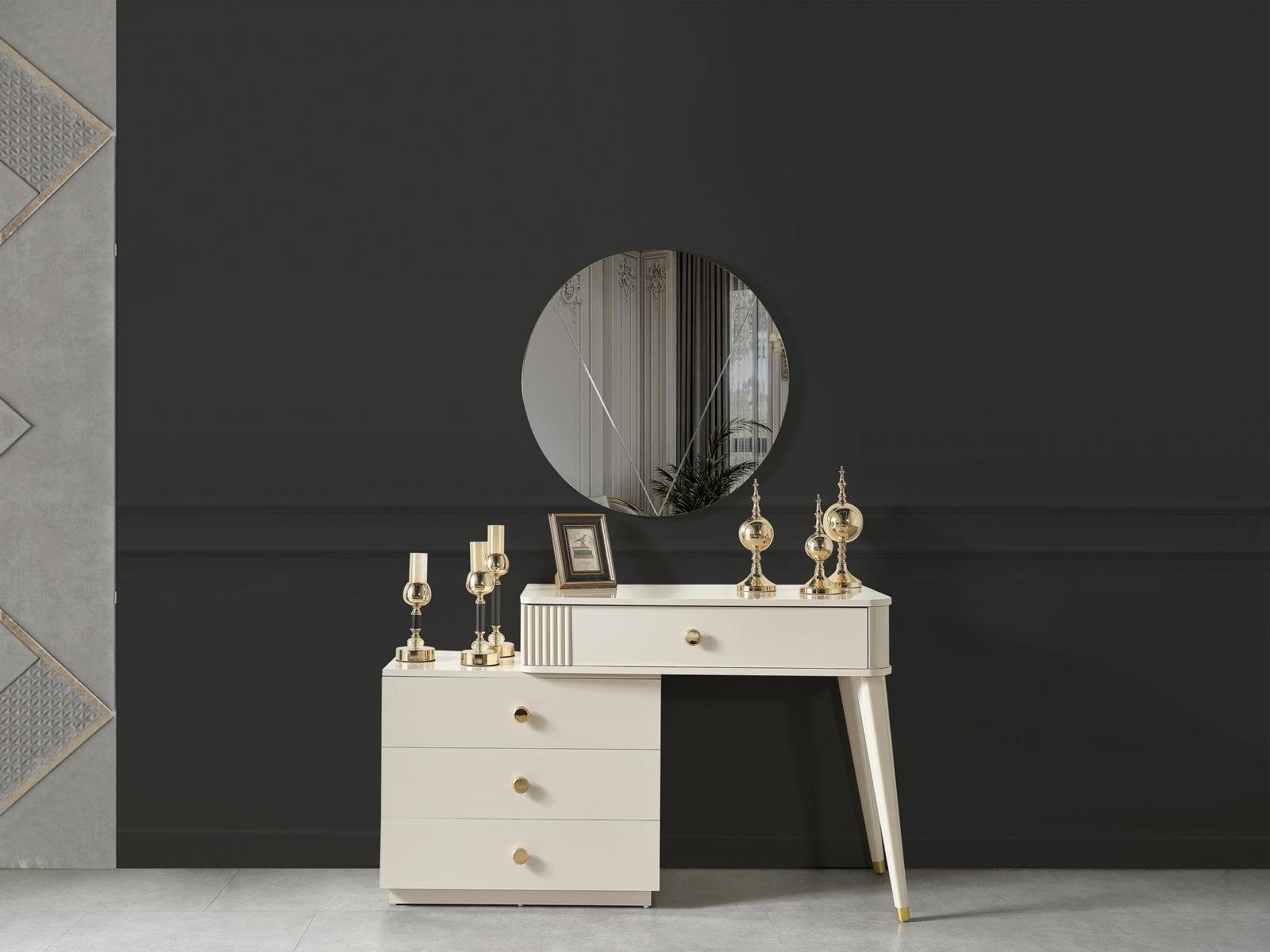 Schlafzimmer Tisch Schminktisch JVmoebel Schminktische, Holz Schlafzimmer Beige Tisch Konsole Schminktische Sideboard Konsole Konsolen Sideboard Konsolen