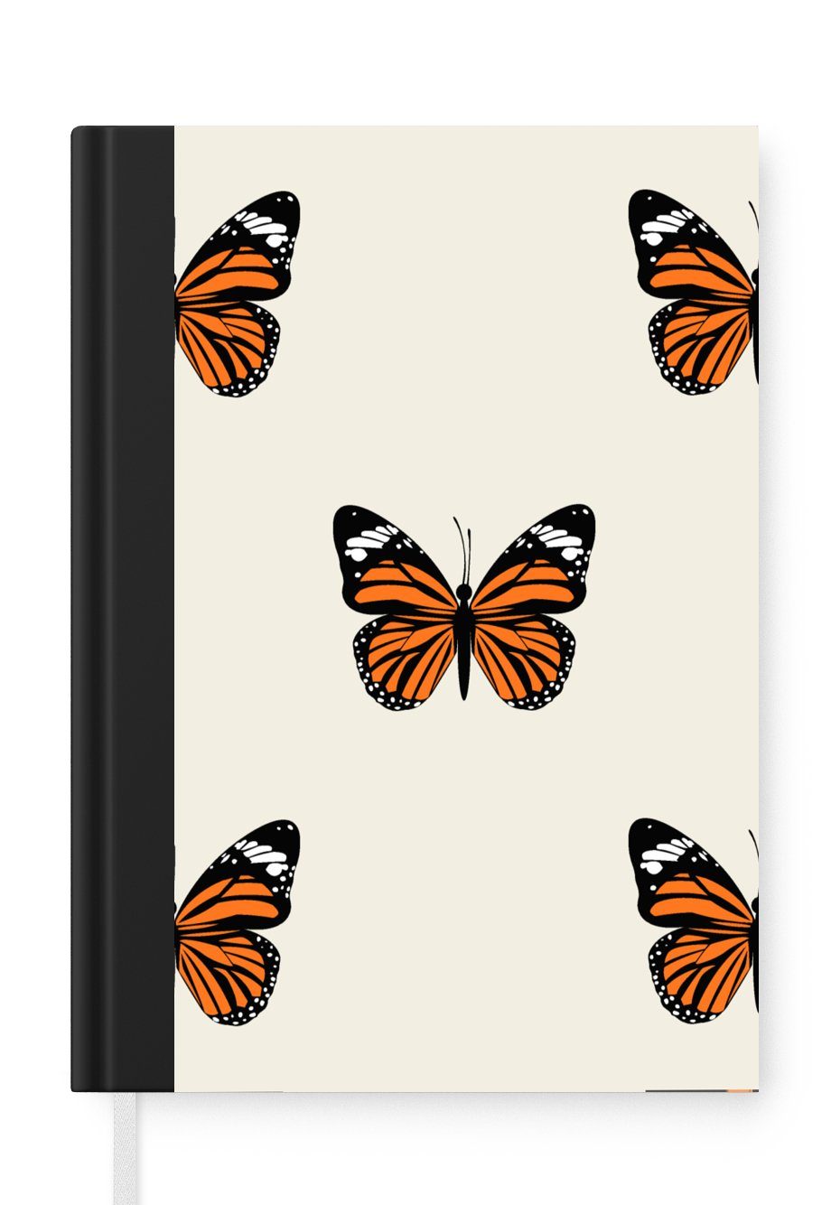 MuchoWow Notizbuch Schmetterling - Insekten - Muster, Journal, Merkzettel, Tagebuch, Notizheft, A5, 98 Seiten, Haushaltsbuch