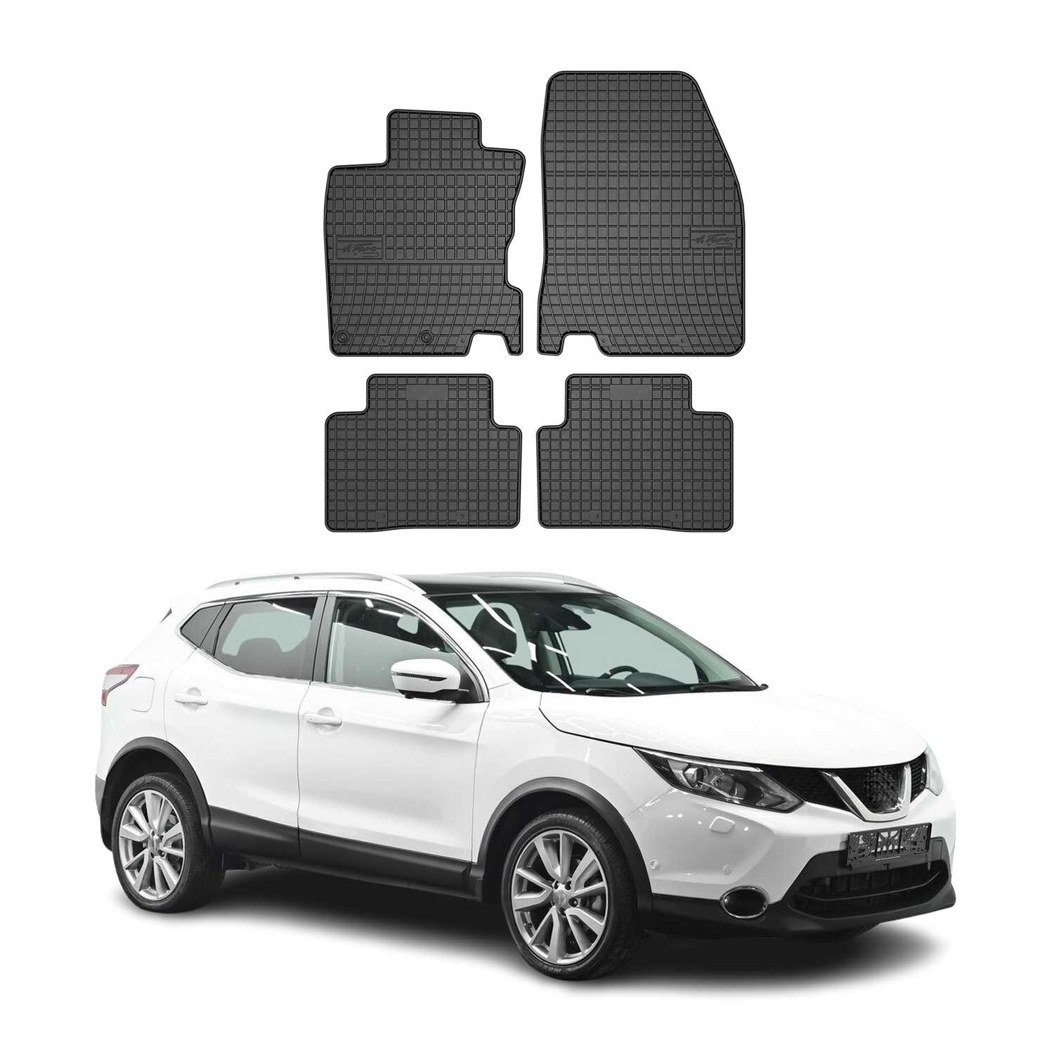 OMAC Auto-Fußmatten Fußmatten für Nissan Qashqai J11 2014-2021 Automatten Schwarz 4x (4 St), für Nissan Qashqai J11 2014-2021 Nissan Qashqai J11 2014-2021, Antirutsch,Wasserfest,Einfache Installation