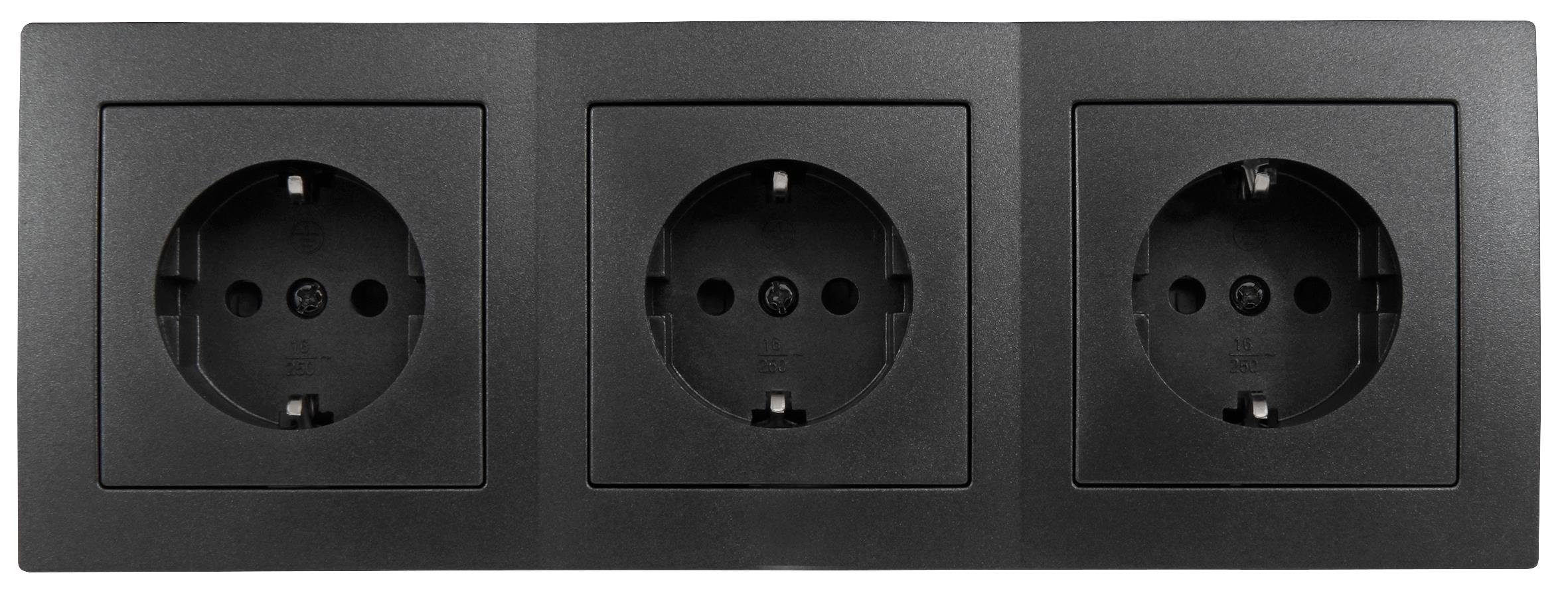 McPower Steckdose Steckdosen Set McPower Flair Beginner 3S 4-teilig, anthrazit