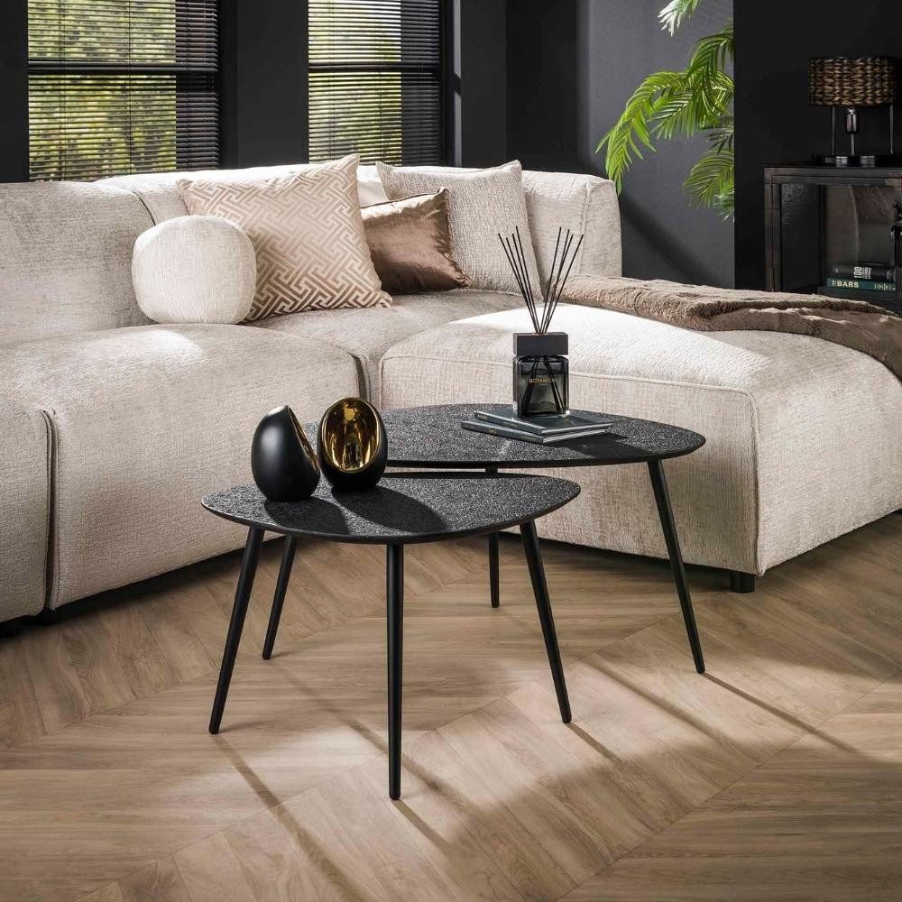 RINGO-Living Couchtisch Couchtisch Xezal in schwarzer Metall Optik 410x800x590mm