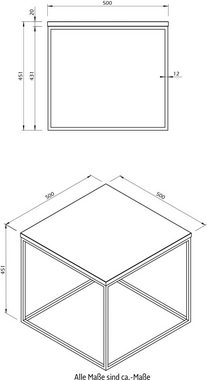 TemaHome Couchtisch Gleam, mit Mamorplatte und silbernen Chromegestell, Breite 50 cm