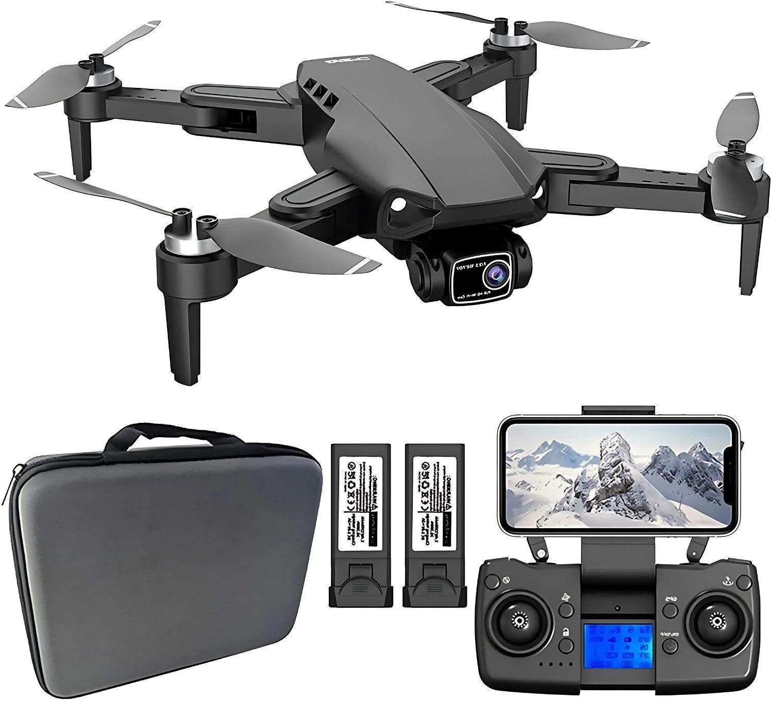 Diyarts RC-Quadrocopter (4K GPS-Drohne, mit 2 Akkus & bürstenlosen Motoren), 50 Min. Flugzeit, intelligente Flugmodi, 1200 m Reichweite