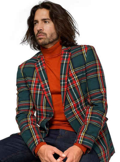 Opposuits Kostüm Tartan tannengrün, Festlicher Blazer in der Deluxe-Ausführung