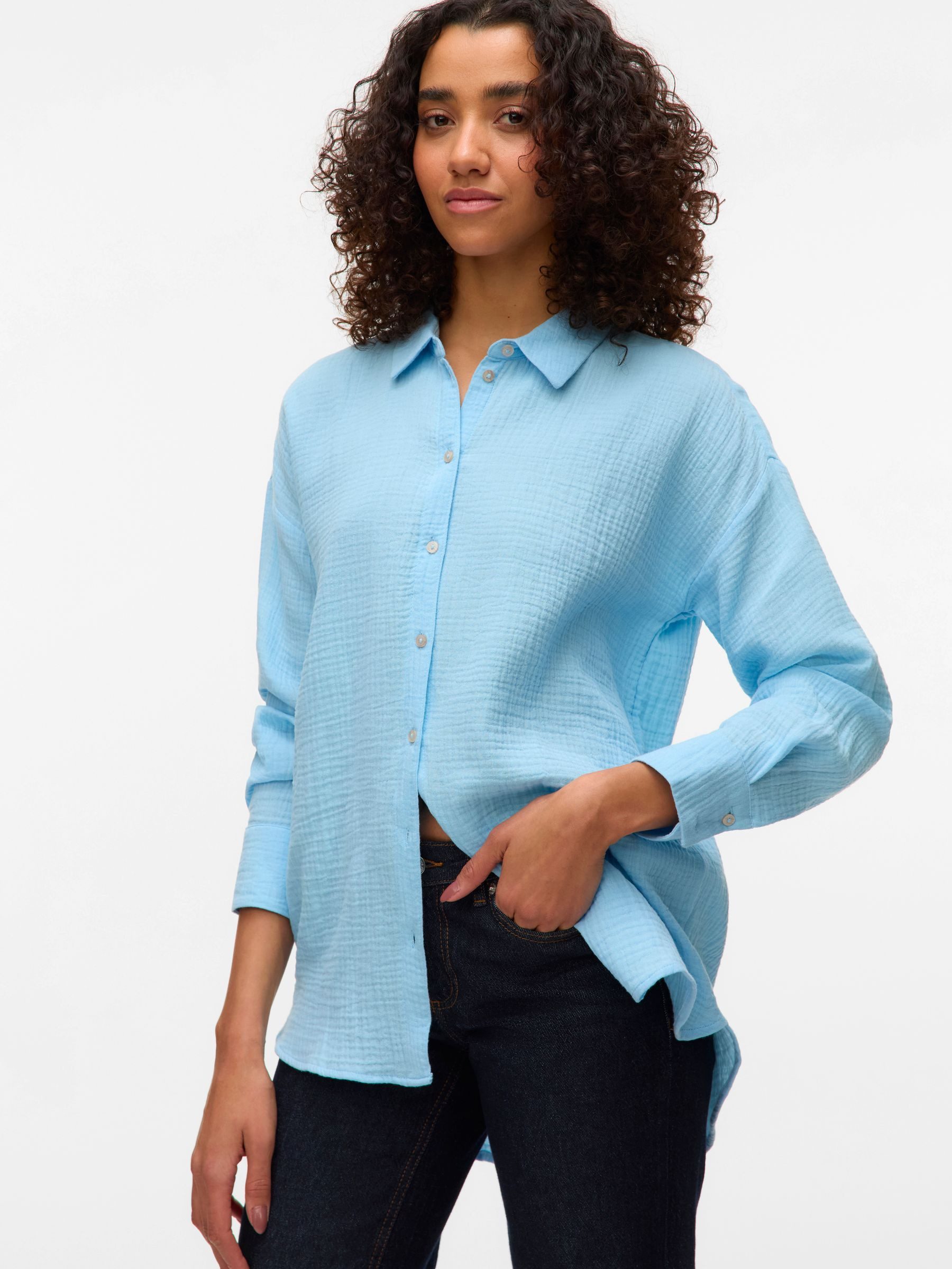 Vero Moda Blusenshirt Langarm- mit Brusttasche günstig online kaufen