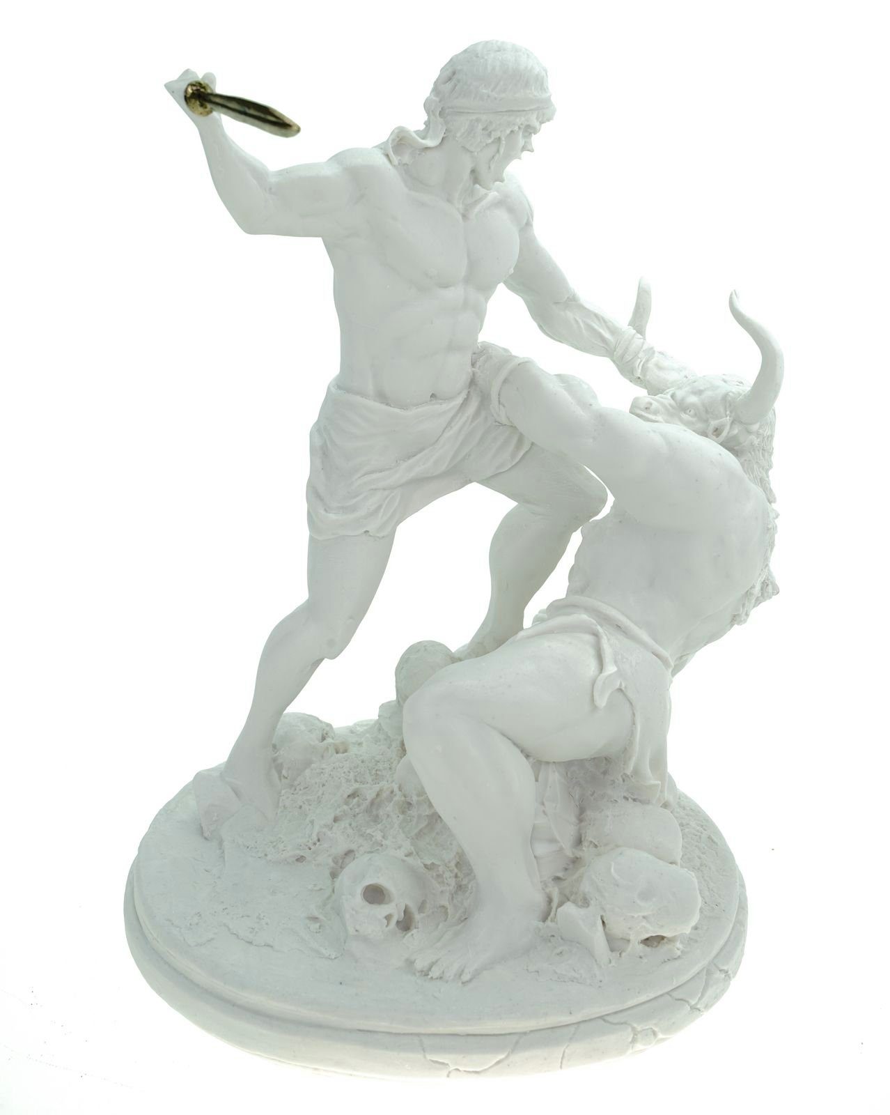 Kremers Schatzkiste Dekofigur Alabaster Figur Theseus im Kampf mit dem Minotaurus 29 cm