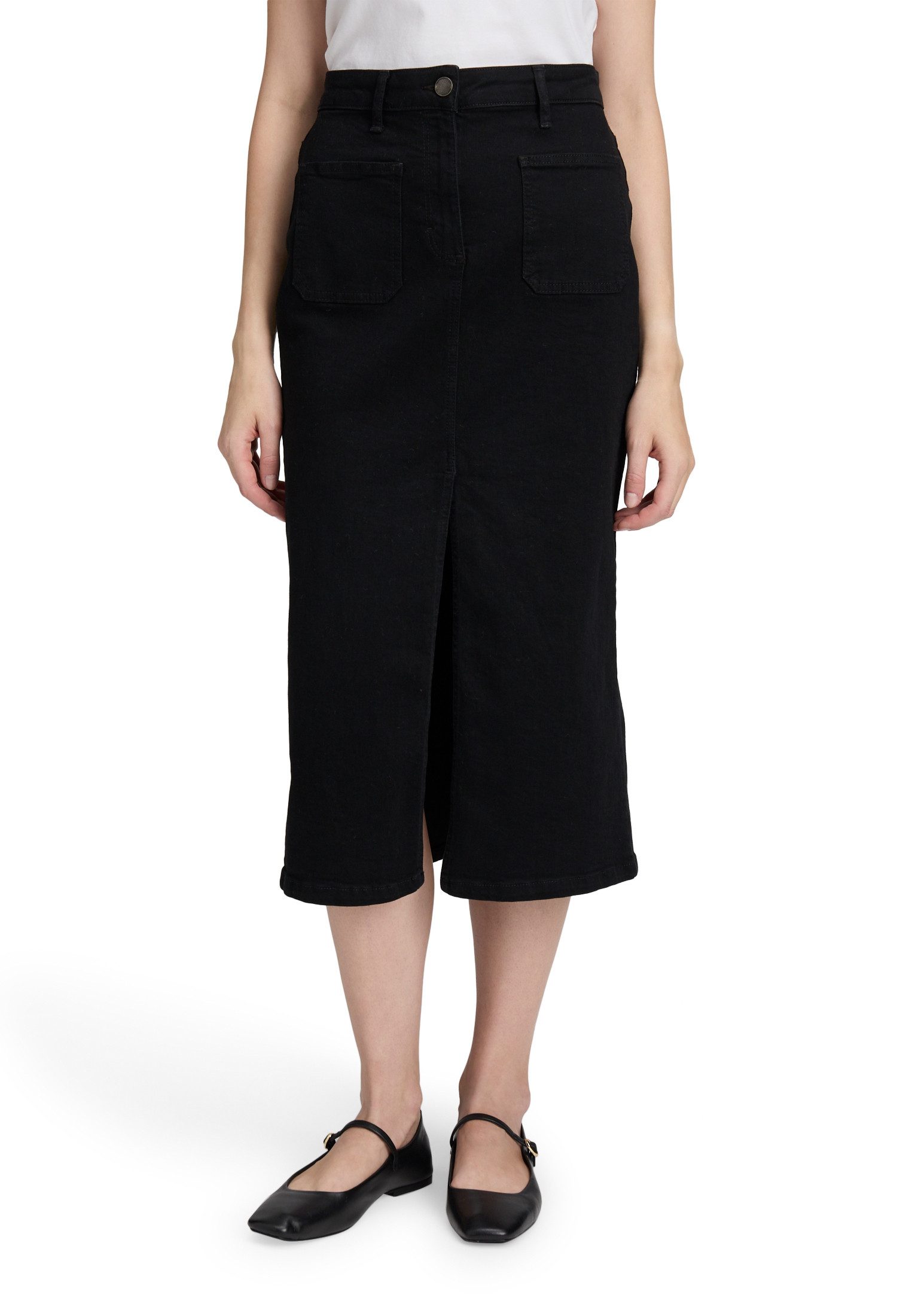 Betty Barclay Midirock Damen Jeansrock mit aufgesetzten Taschen