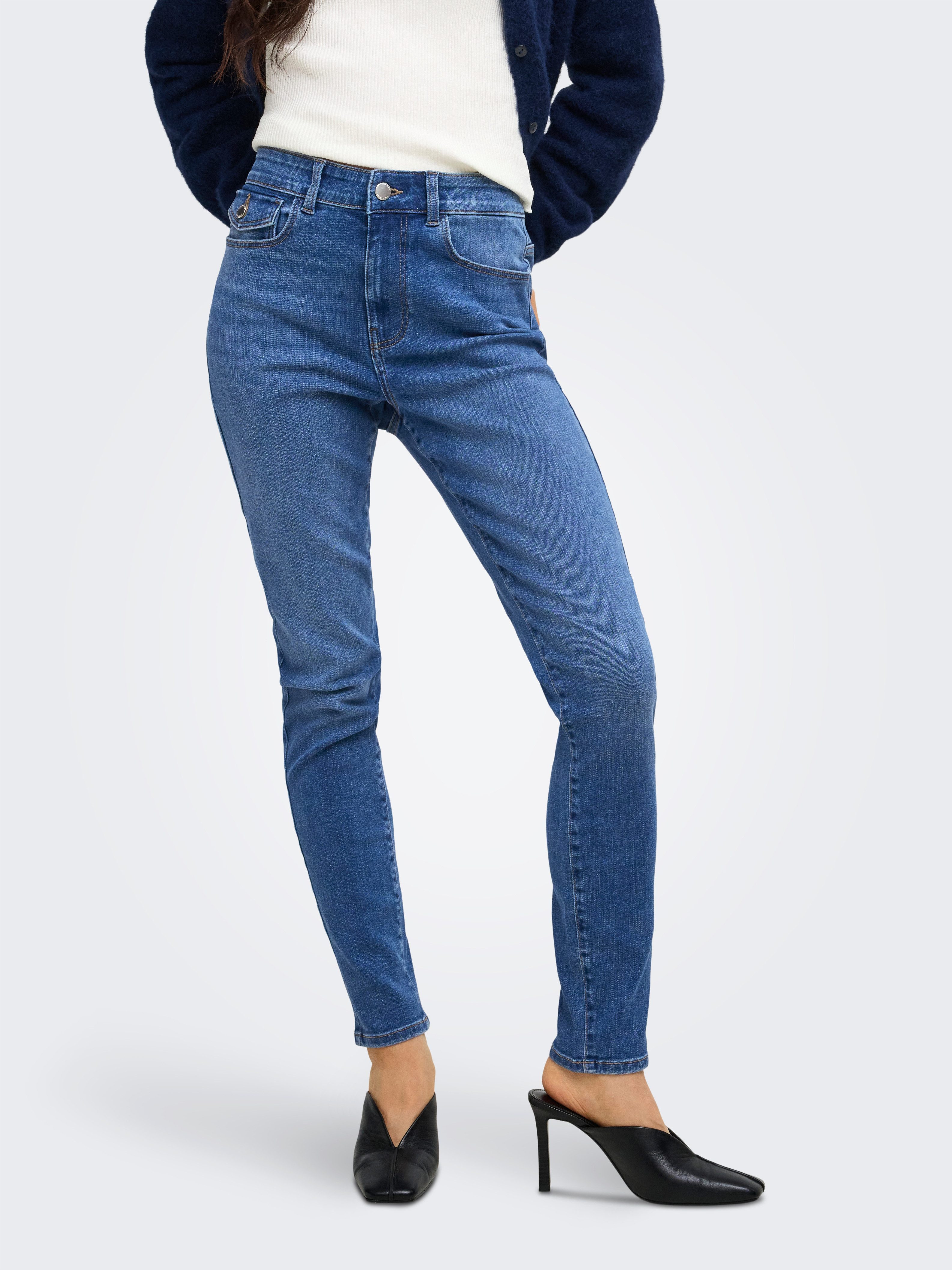 ONLY Skinny-fit-Jeans ONLLILO HW SKINNY ANK DNM AZG BF Baumwollmischung