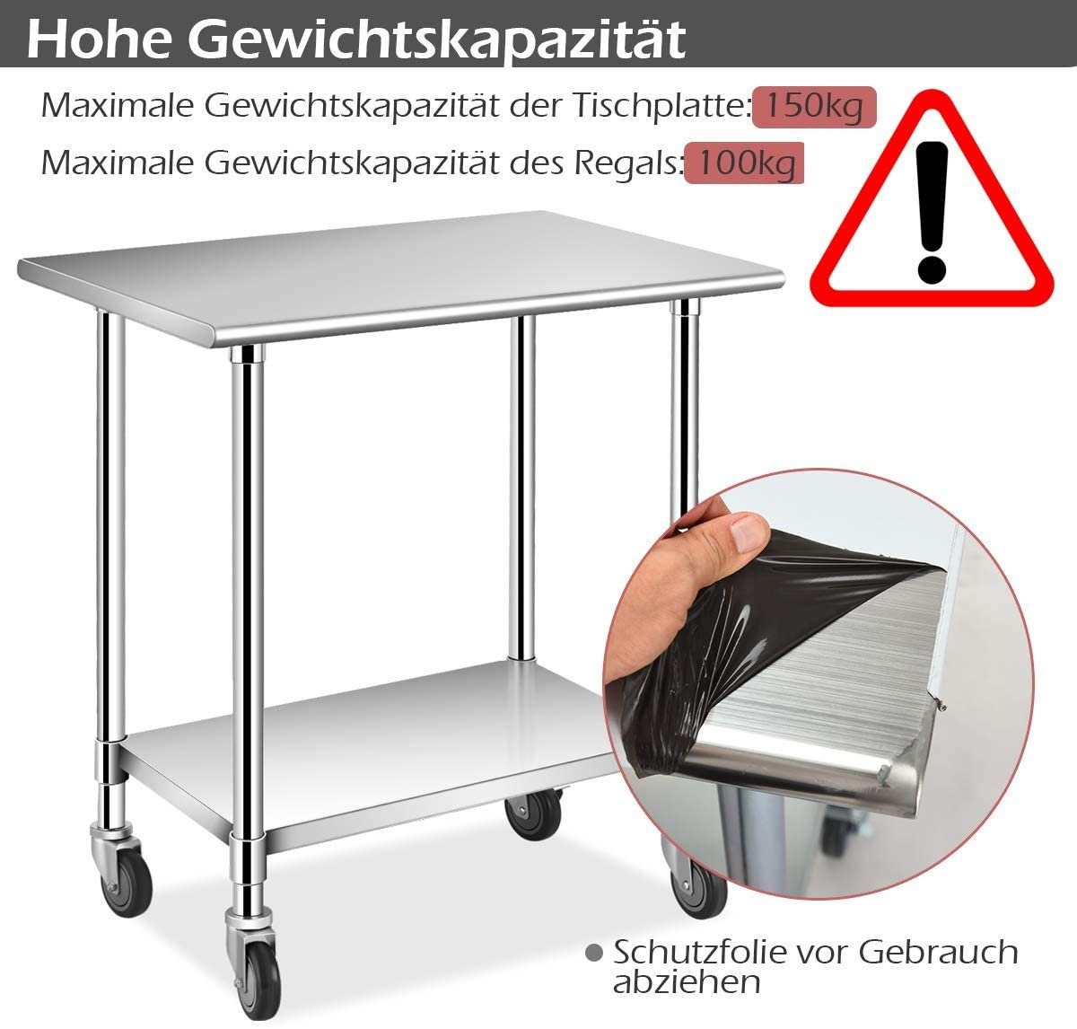 COSTWAY Arbeitstisch, mit höhenverstellbarer Ablage & 4 Universalräder