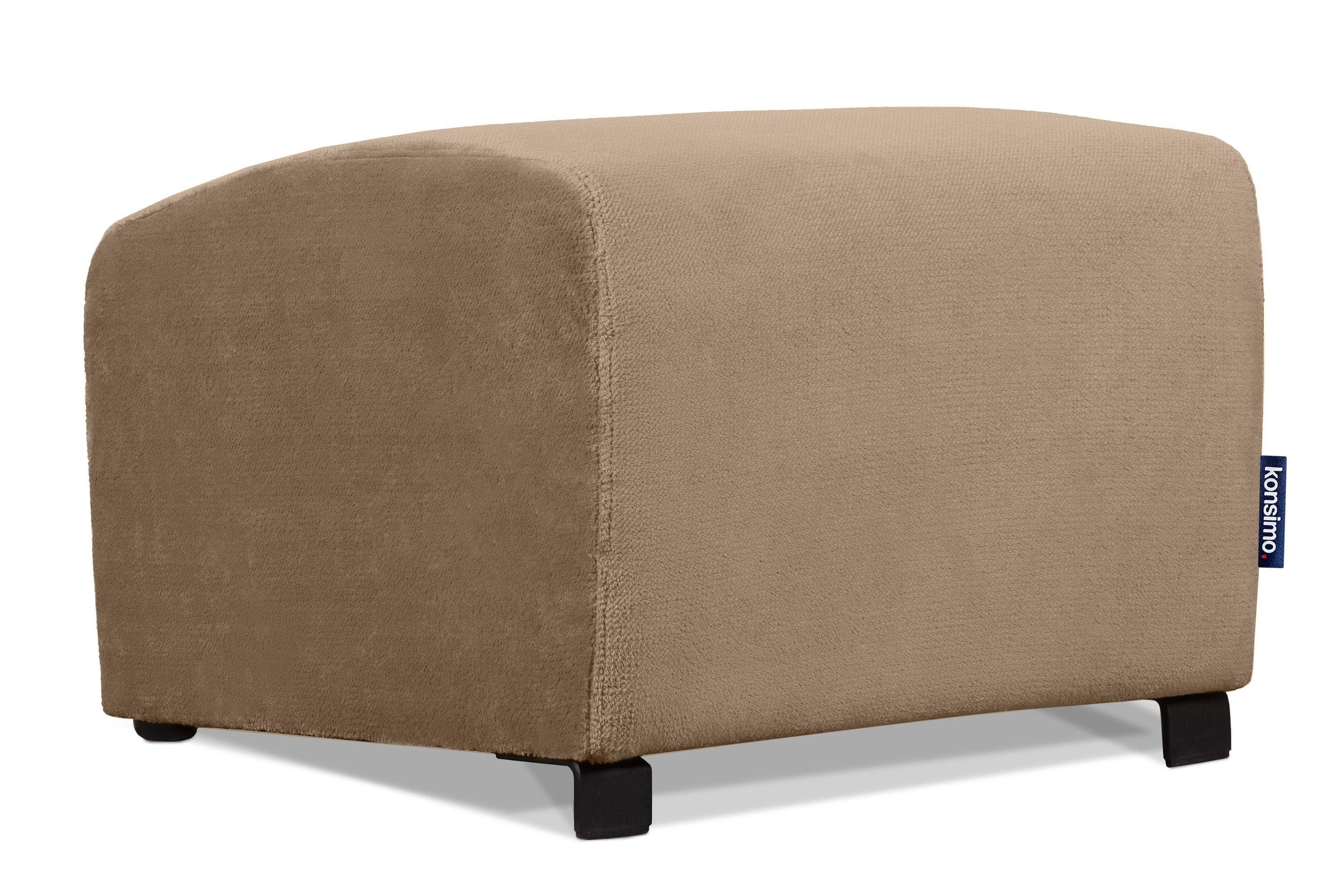 mit mit Form ergonomische beige Cocktailsessel CARO Hocker Sessel Feder bequemes im mit Hocker), Sitzen | beige Sitz, für gewellter (Relaxsessel Konsimo