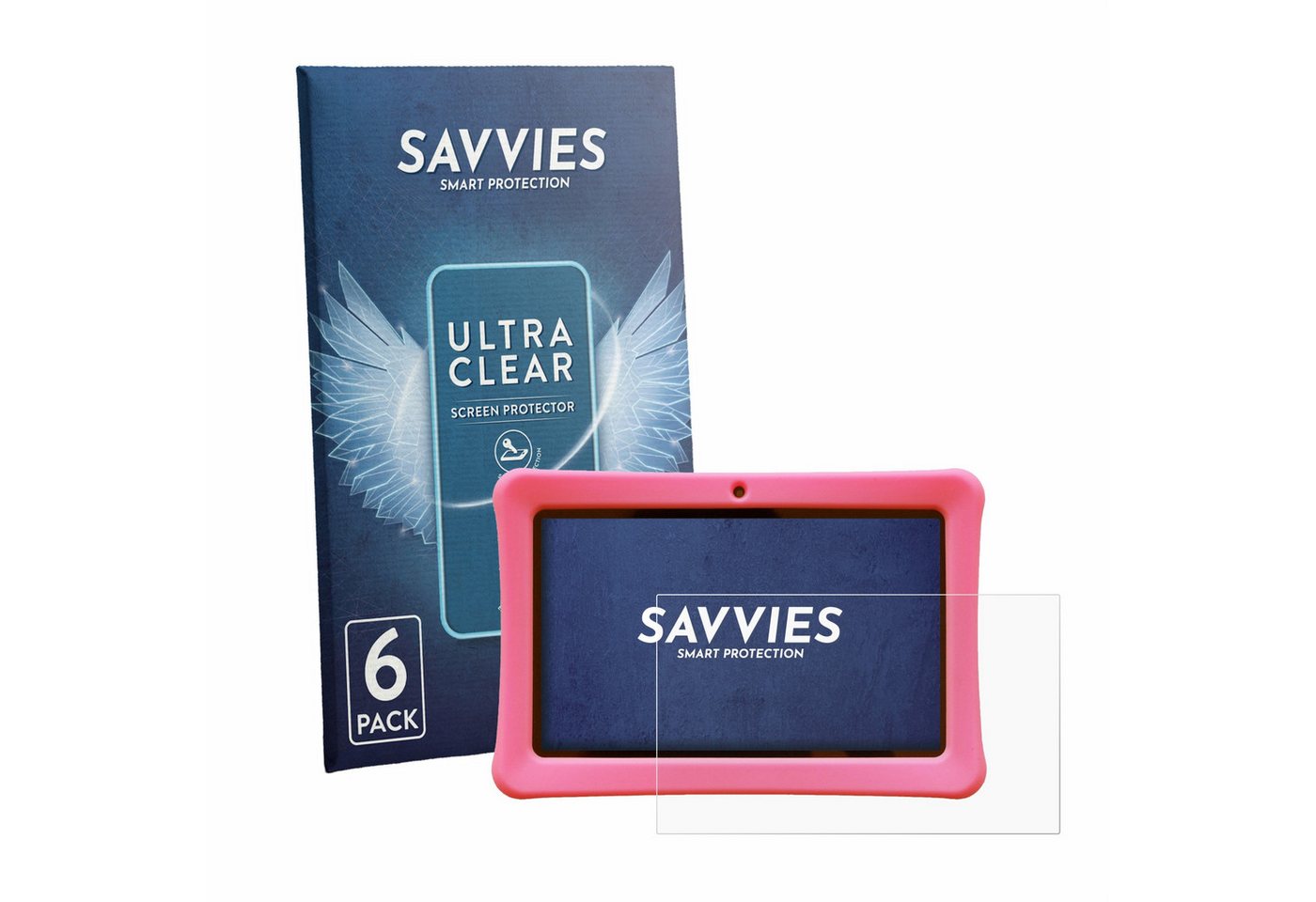 Savvies Displayschutzfolie Schutzfolie für Contixo Kids 7" Tablet, 6 Stück, Displayschutz Schutz Folie Klar Transparent