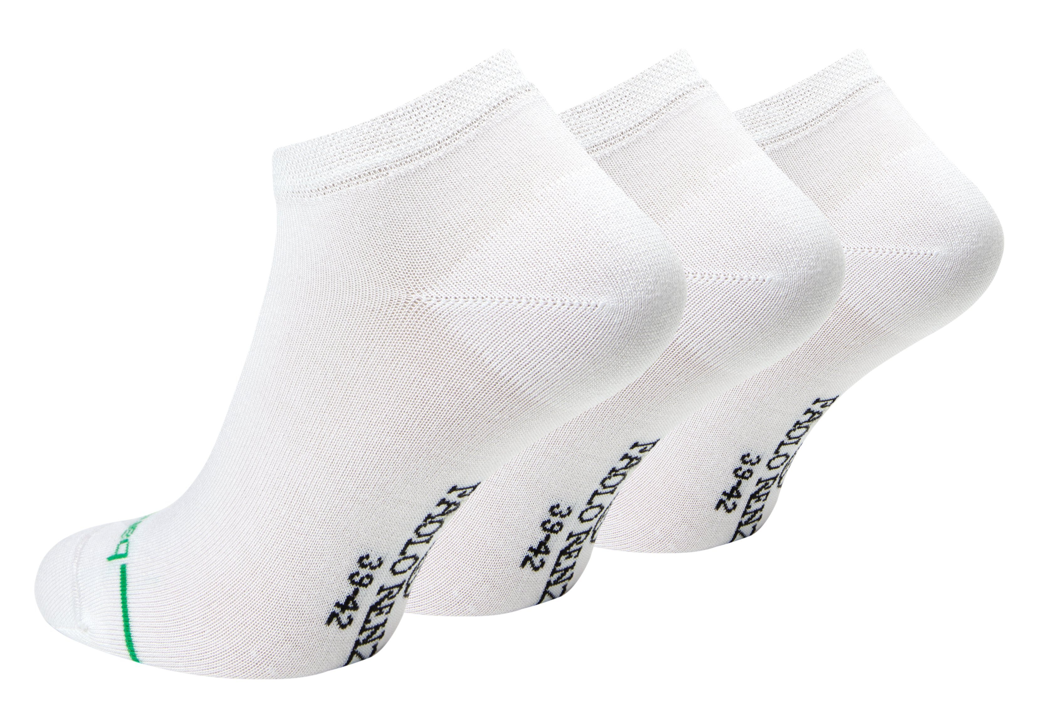 Sneaker Socken Paolo aus Atmungsaktive (3-Paar) hochwertiger Viskose Geruchshemmend Bambus Renzo Unisex Weiß Sneakersocken