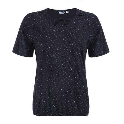 modAS T-Shirt Damen Kurzarm Basic-Shirt Maritim mit Punkte-Anker-Schiffchen-Print