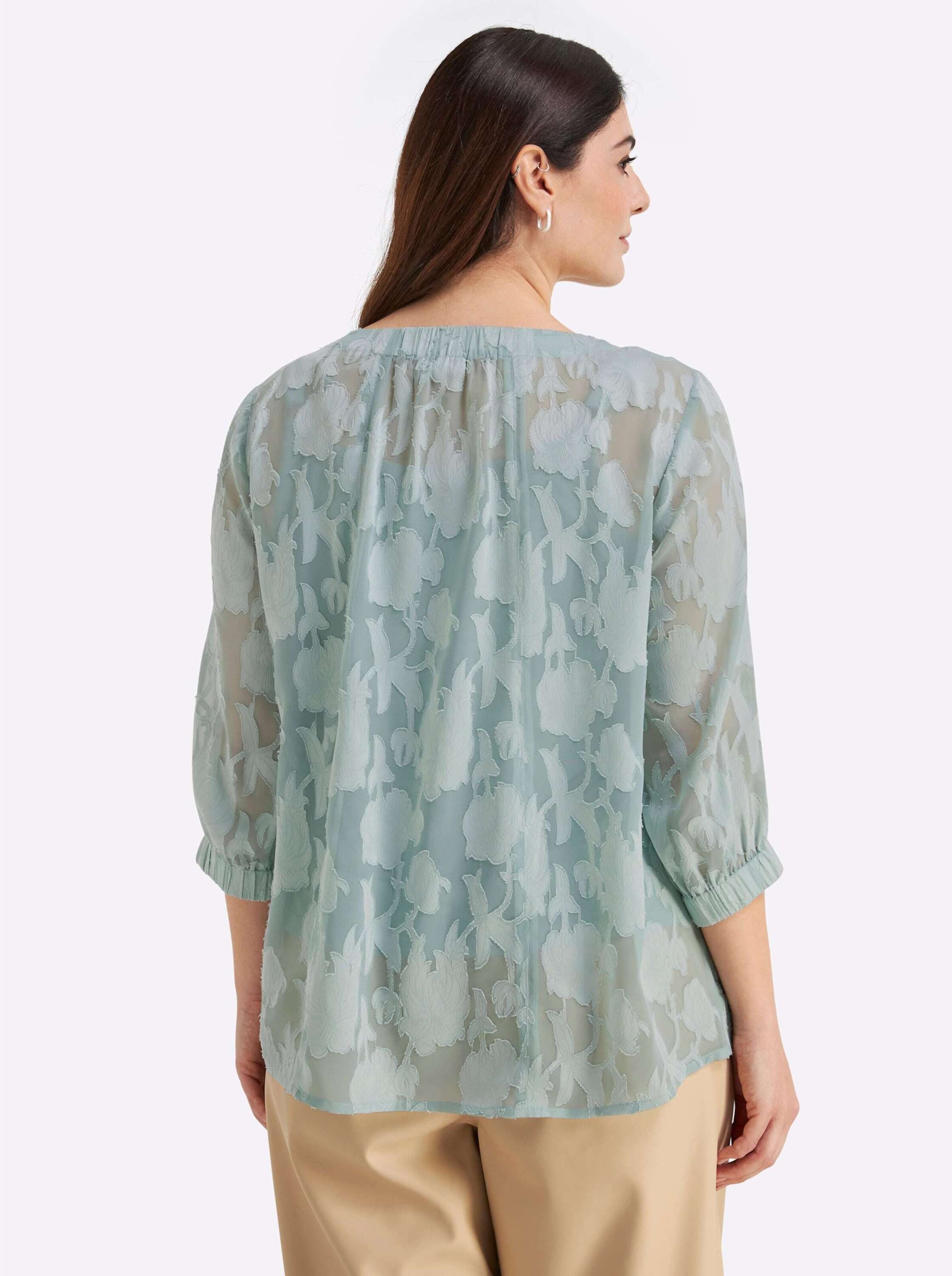 Sheego Klassische Bluse Tunika 3/4-Arm
