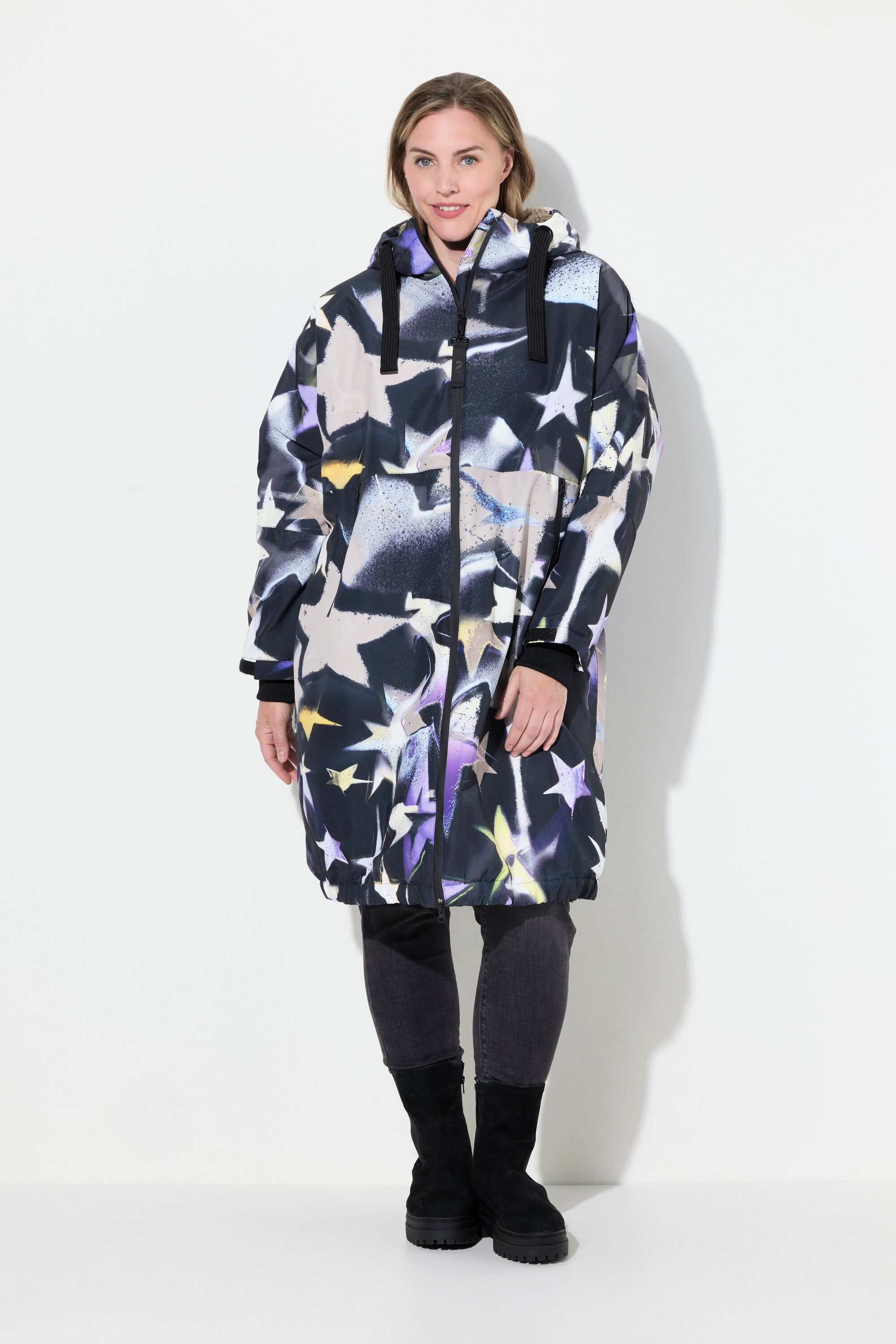 Laurasøn Wintermantel Funktions-Jacke oversized Teddyfutter Kapuze