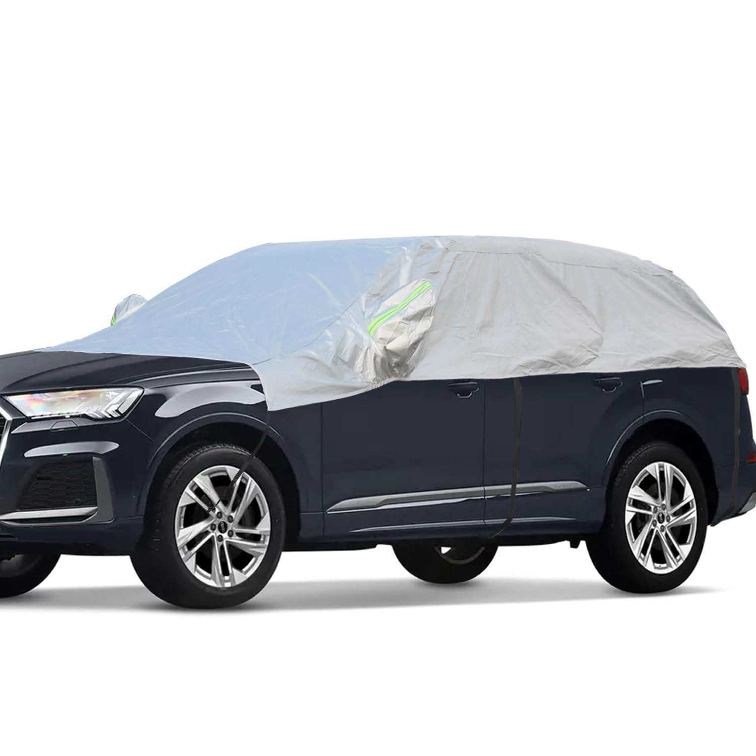 LuxusKollektion Autoplane Halbgarage Autoabdeckung Wasserdicht C3-Für SUV&Wagon (bis zu 520cm)