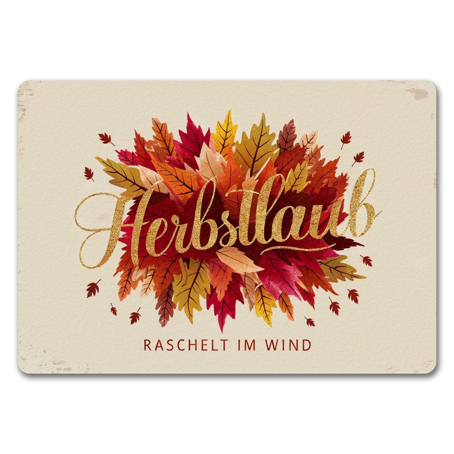 speecheese Fußmatte Bündel bunter Blätter Fußmatte in 35x50 cm ohne Rand Herbstlaub im