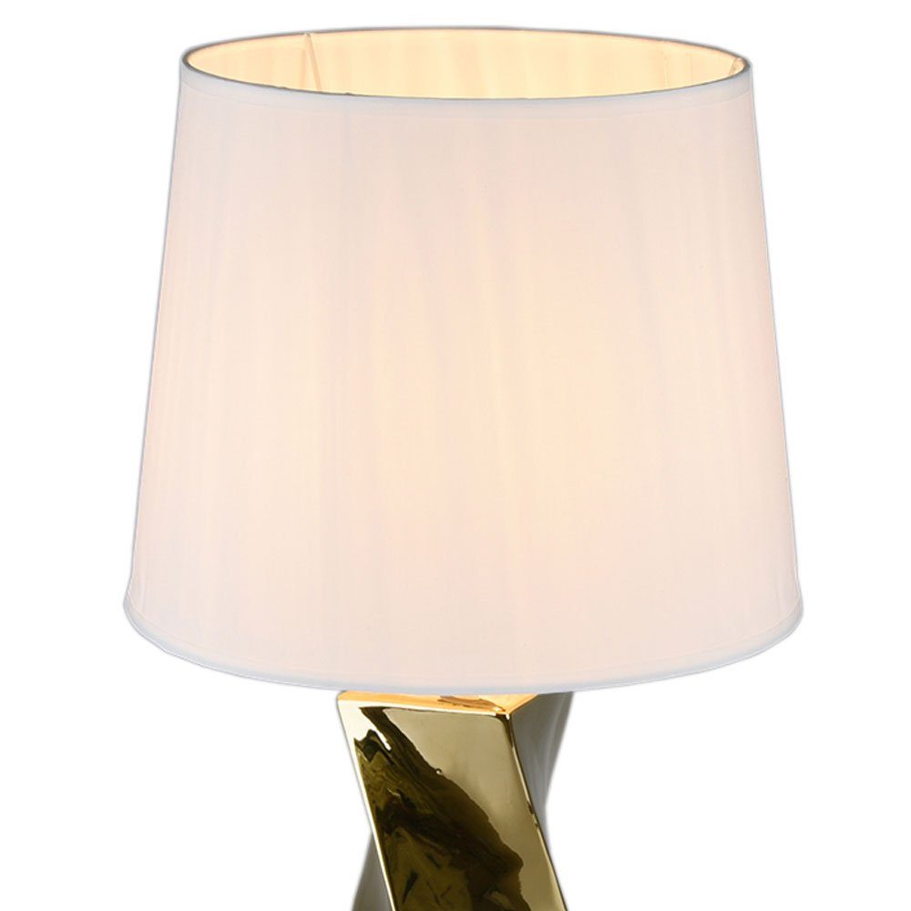 LED Keramik Lampe Tisch Gold Zimmer Leuchte FERNBEDIENUNG Tischleuchte, Warmweiß, etc-shop Leuchtmittel Set inklusive, Lese Ess Farbwechsel, im