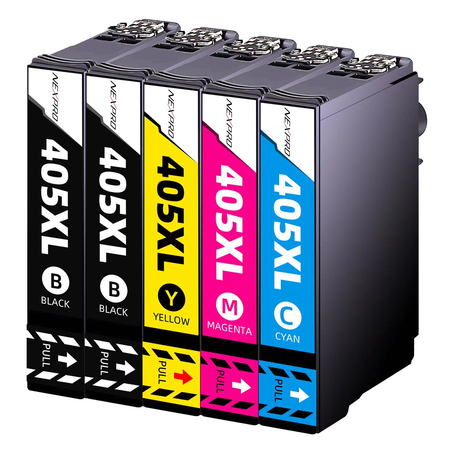 NEXPRO Epson 405XL Druckerpatronen für Pro WF 3820 3825 4830 DWF, 5er 405 Tintenpatrone (Packung, Epson 405 XL C13T05G64010 WorkForce Pro WF 4820 3830 4825 7830)