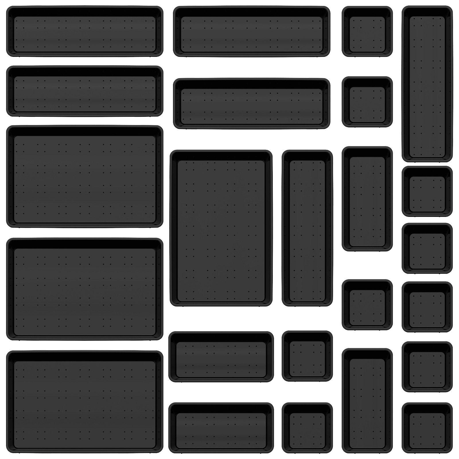 Lifewit Make-Up Organizer 24 Stücke Schubladen Organizer mit 4 Größen, 24-tlg.