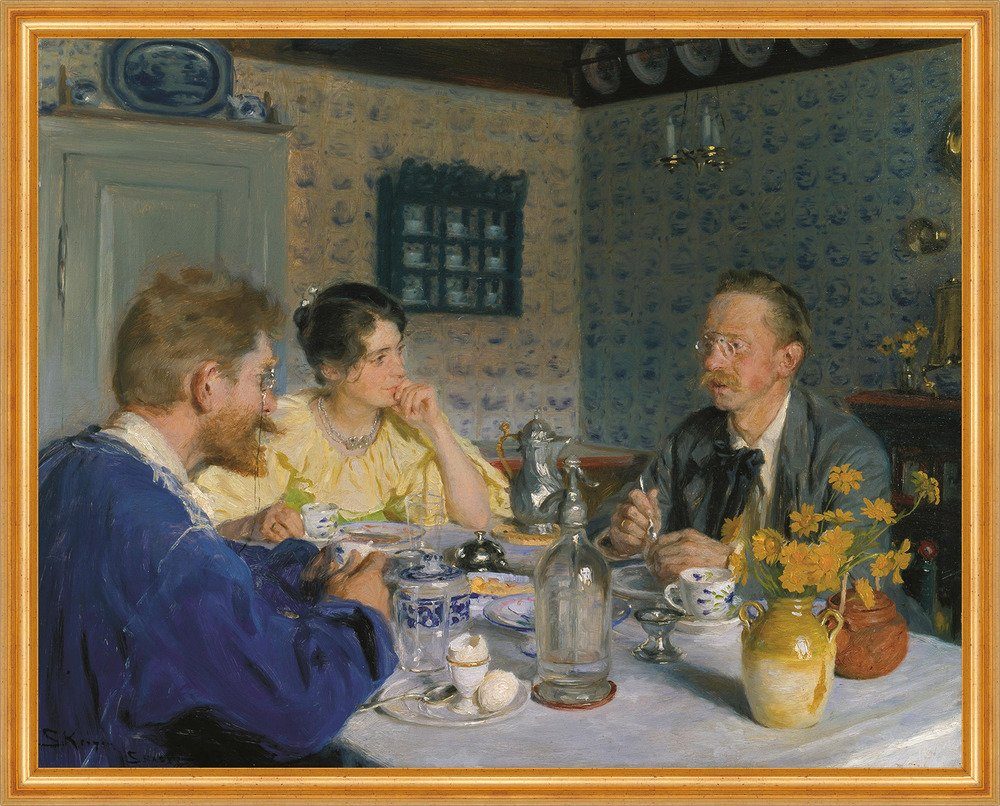 Kunstdruck A luncheon. The artist, his wife and Otto Benzon Kroyer Mahl B A2 0306