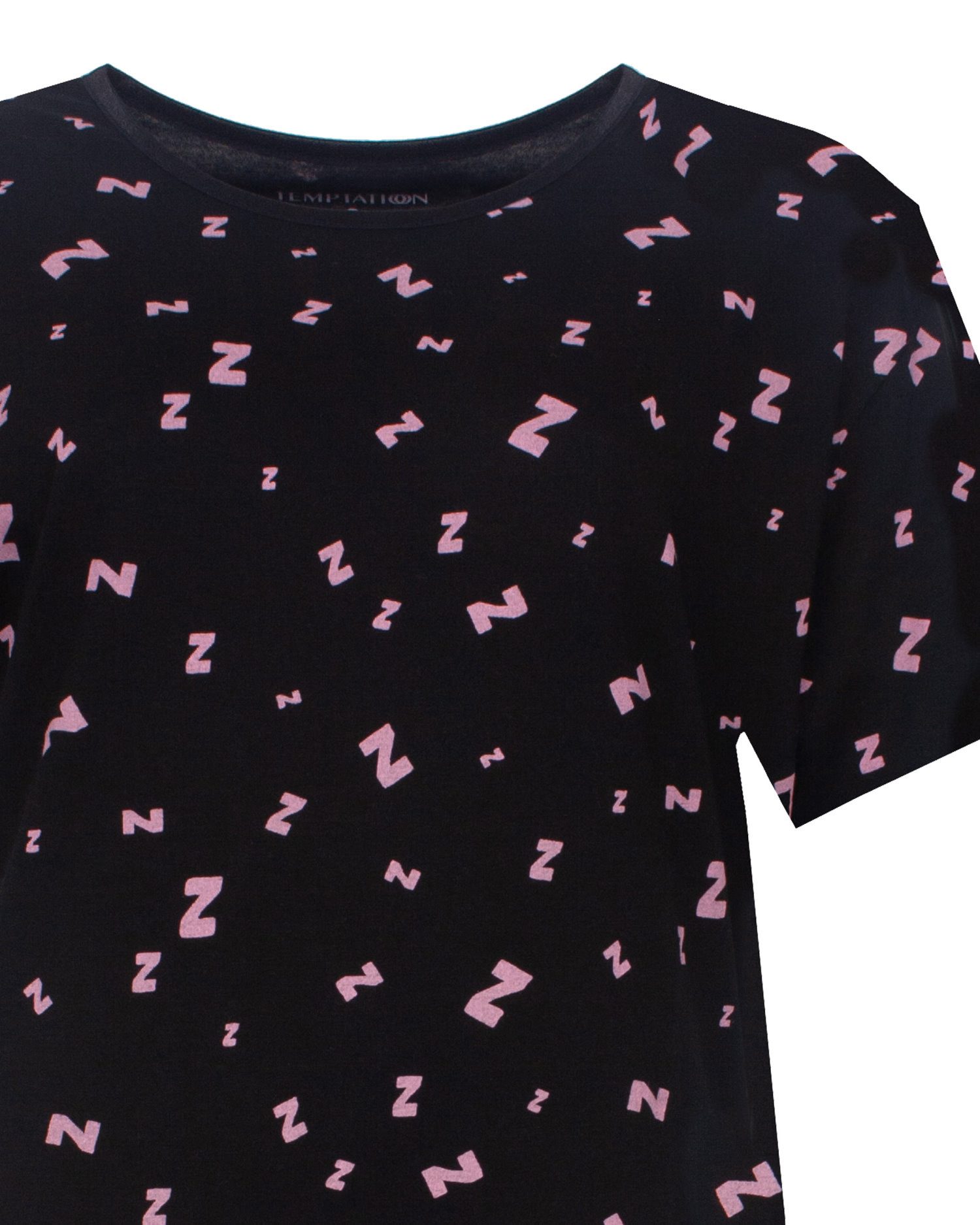 TEMPTATION Nachthemd Damen Schlafshirt mit kurzem Arm (1-tlg) Baumwolle