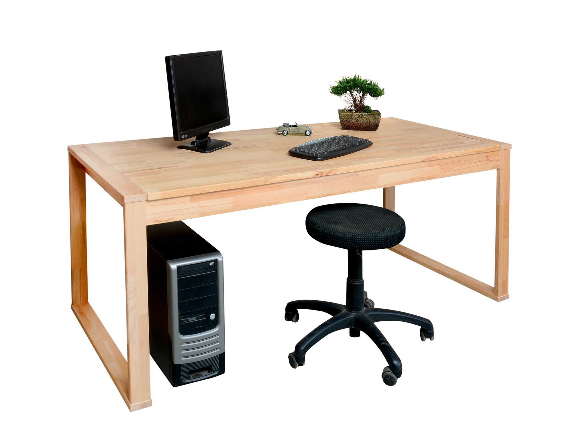 Moebel-Eins Schreibtisch OFFICE FOUR Schreibtisch, Material Material FOUR Schreibtisch, OFFICE Teilmassiv, Teilmassiv