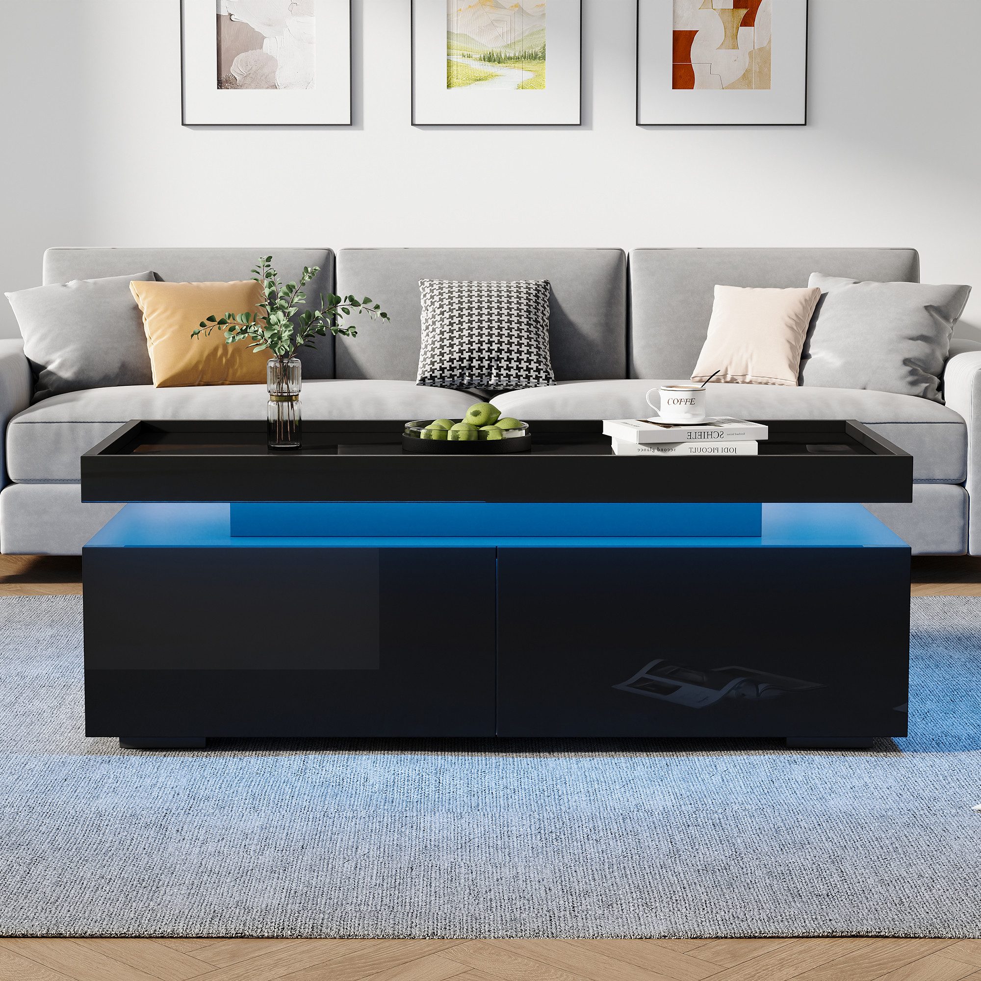 Merax Couchtisch Couchtisch hochglanz Sofatisch Beistelltisch günstig online kaufen