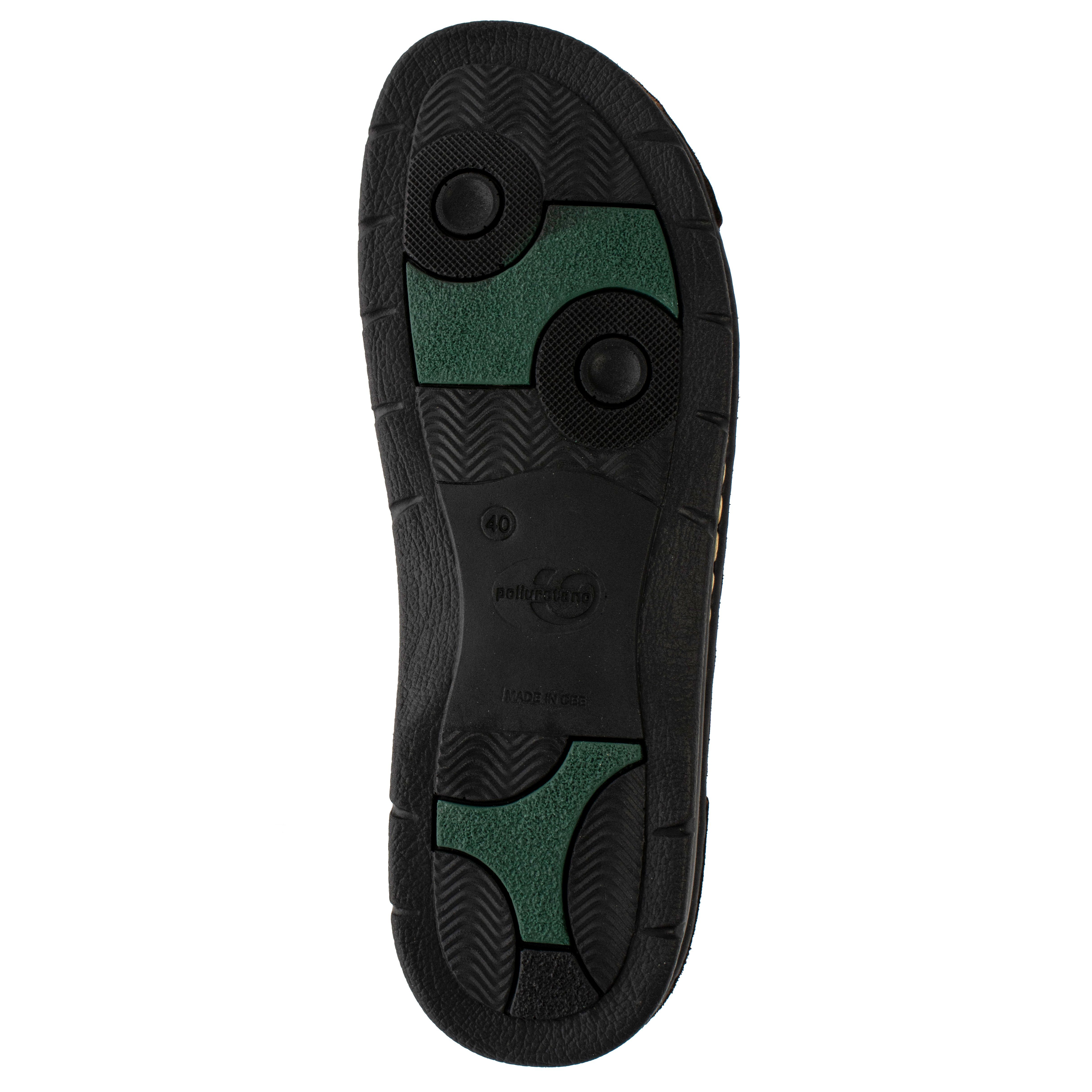 Fischer-Markenschuh Andreas Pantolette aus Nubukleder, Weite G, Ledereinlegesohle herausnehmbar