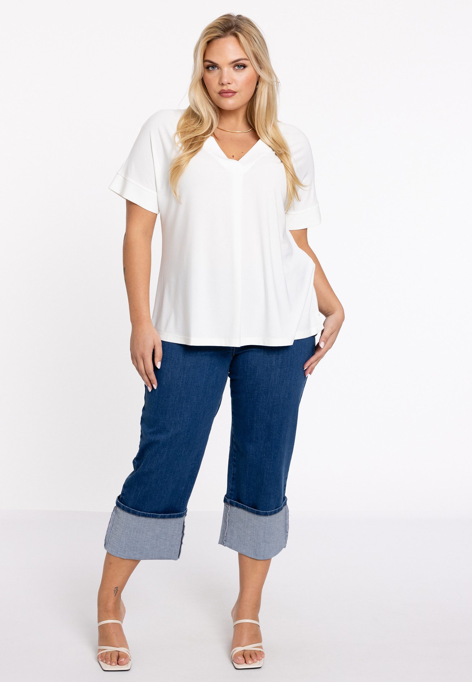 YOEK High-waist-Jeans Damen Jeans Große Größen