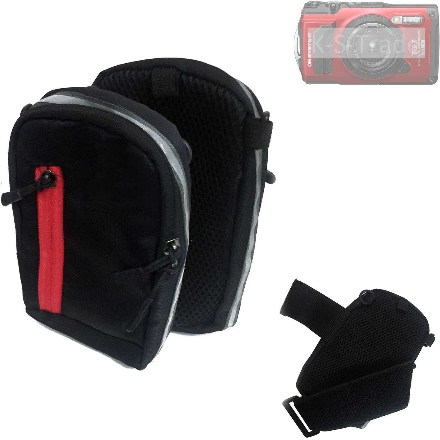 K-S-Trade Kameratasche für OM System Tough TG-7, Fototasche Kameratasche Gürteltasche Schutz Hülle Case bag
