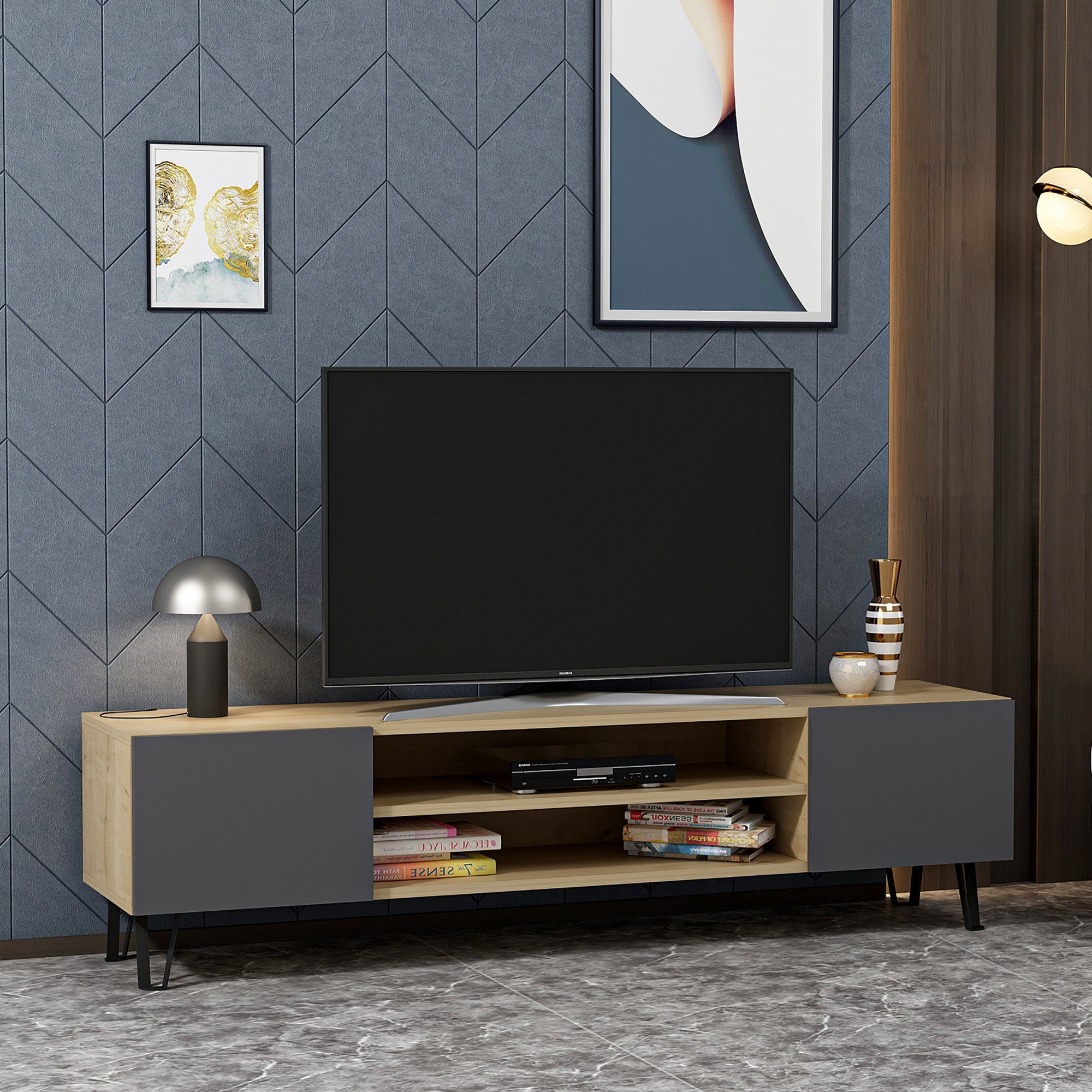Skye Decor TV-Schrank Schränke, 47x160x37,4 cm, 100% Melaminbeschichtete Partikelplatte