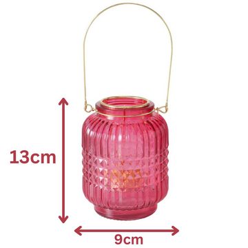 BOLTZE Windlicht 3er Set Teelichthalter Glas 13cm - Kerzenständer & Windlichter Deko (2 St), aus Glas