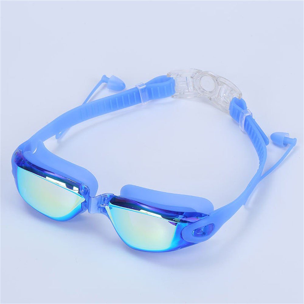 Dsen Schwimmbrille Schwimmbrille unisex, mit Schutzhüllen, Anti-Fog, UV-Schutz blau
