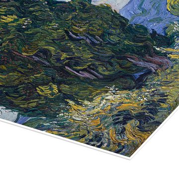 Posterlounge Poster Vincent van Gogh, Zypressen, Wohnzimmer Mediterran Malerei